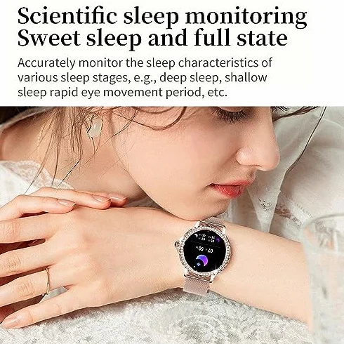 Inteligentny Zegarek NX19 dla Kobiet, Ekran Dotykowy 1,3 Cala, Wodoodporny, Monitor Fitness z Pomiarem Tętna