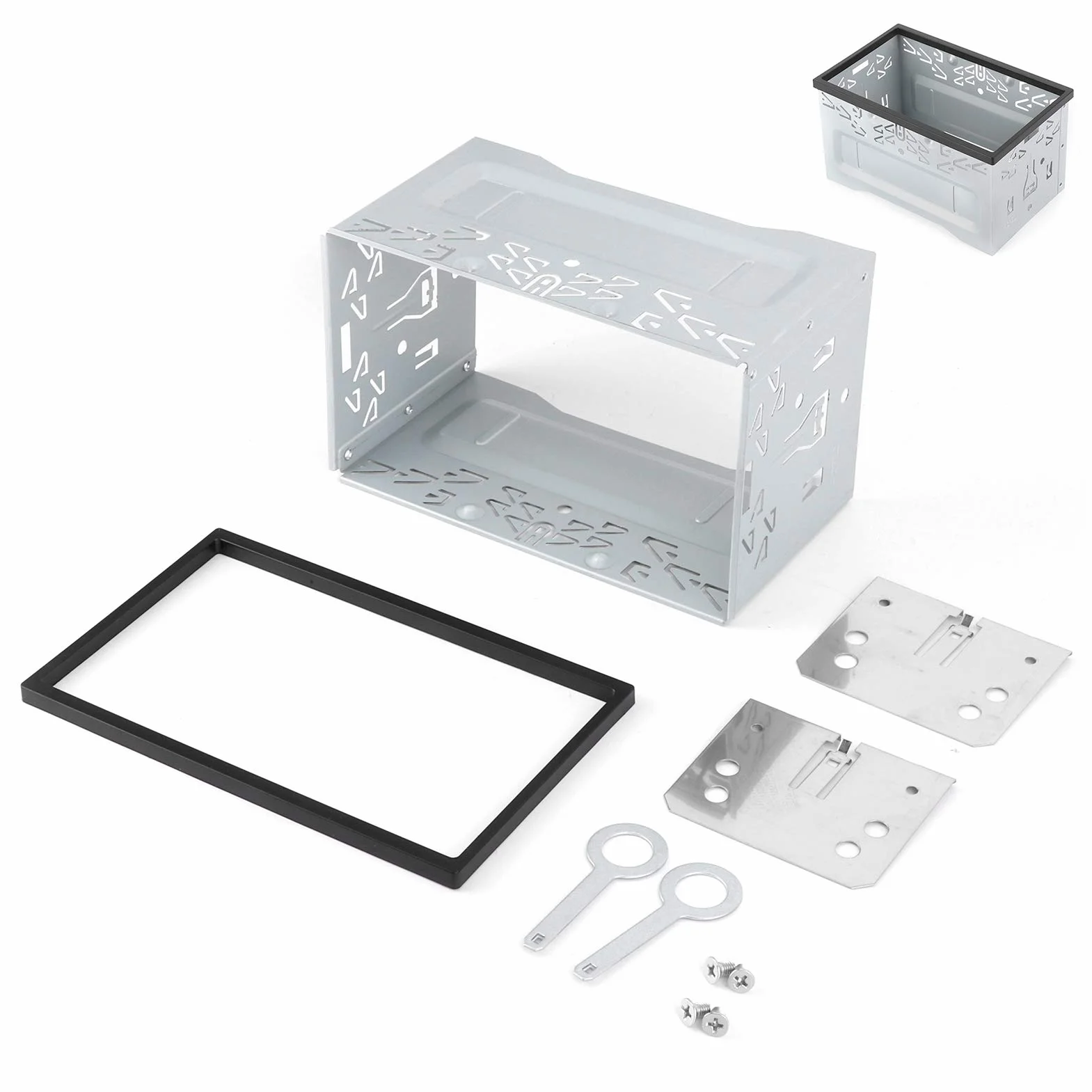 Ramka nawigacyjna, uniwersalna ABS żelazo 2-Din Center Control odtwarzacz DVD ramka nawigacja osłona przysłony. Akcesoria