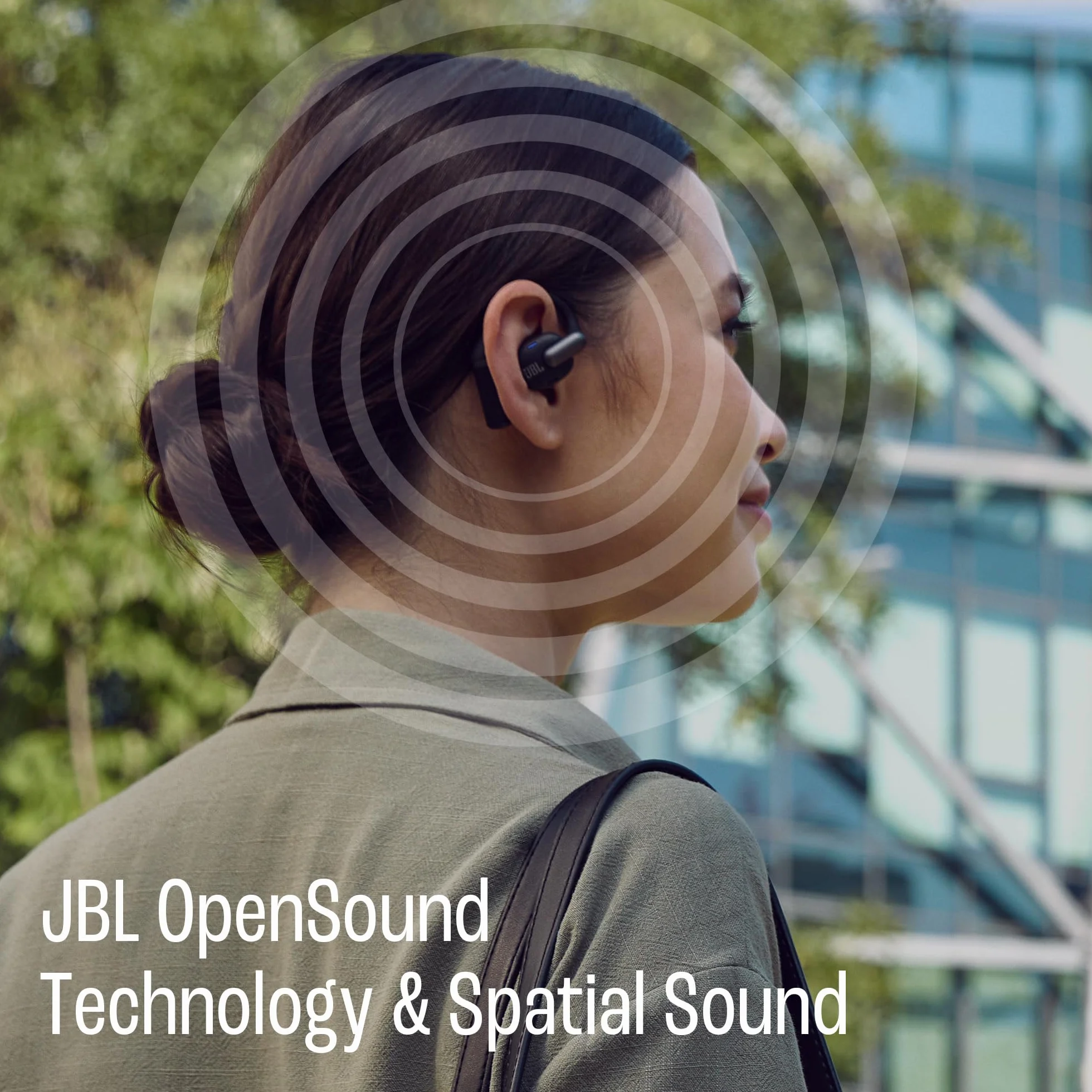 JBL Sense Pro, Bezprzewodowe Słuchawki Douszne, Białe | Otwartą Konstrukcją i Zaczepem na Ucho, JBL OpenSound, 38 Godziny Działania, Odporne na Wodę i Kurz IP57