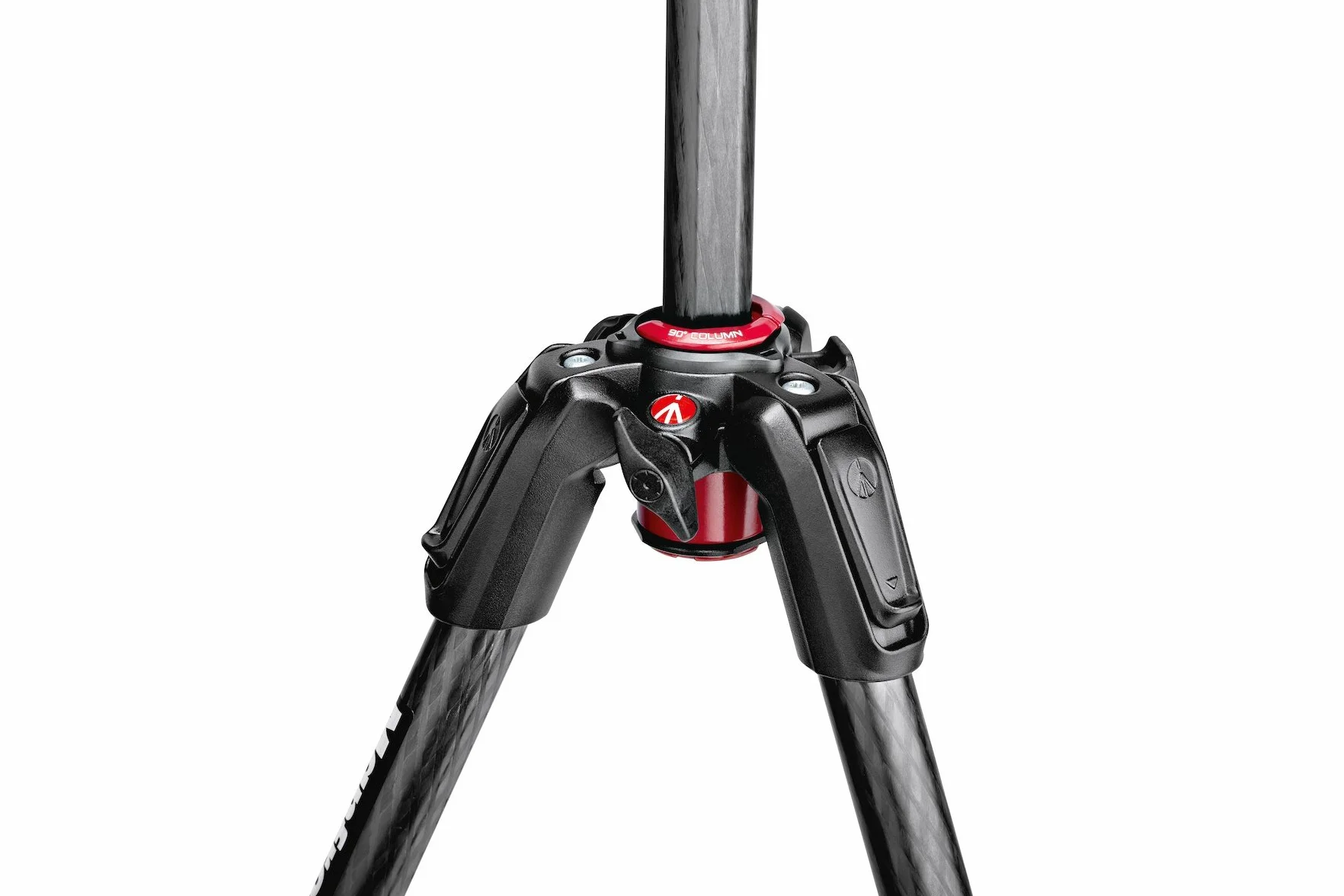 Manfrotto MT190GOC4 zestaw 190 włókno węglowe 4 sekcje aluminiowy statyw do aparatu, system szybkiego blokady zasilania. Made in Italy, do DSLR, CSC, bezlusterkowy czarny