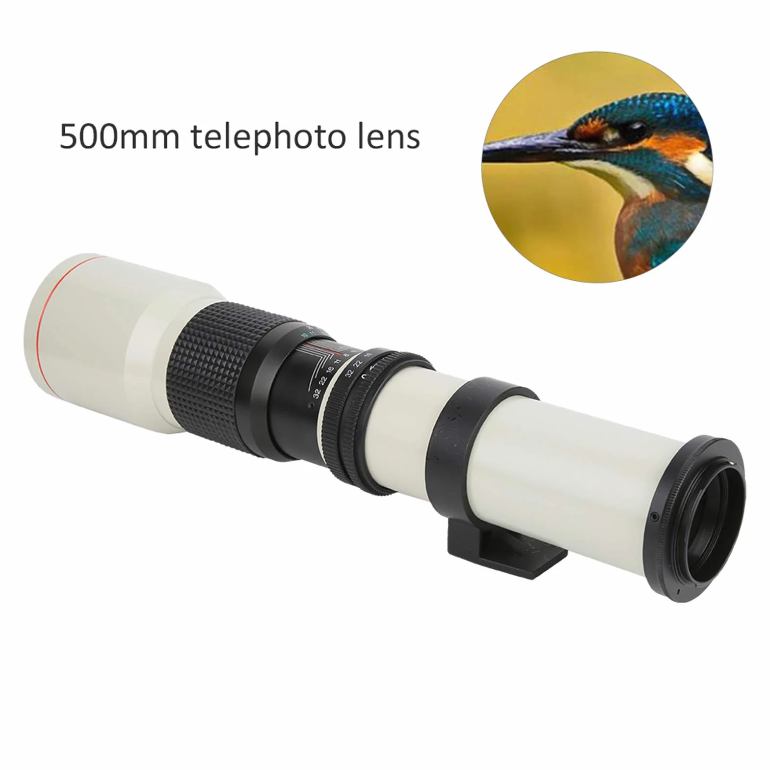 Obiektyw Aparatu, Obiektyw z Ręczną Regulacją Ostrości 500 Mm F8‑F32, Teleobiektyw Stałoogniskowy, Obiektyw Aparatu do Fotografowania na Duże Odległości, Obiektyw do Aparatu z Mocowaniem F