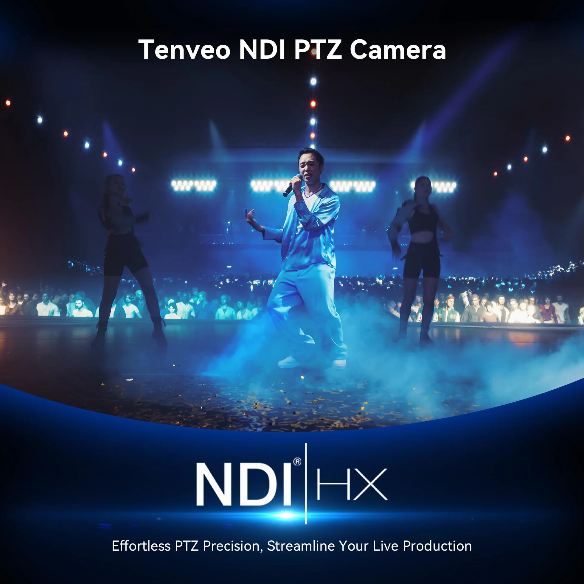 Tenveo Kamera PTZ 4K z NDI I AI-Tracking – 12x Zoom Optyczny, USB3.0/HDMI/PoE, do Transmisji na Żywo (OBS/vMix), Kościoła, Konferencji