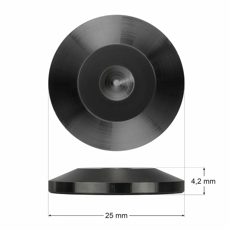 Dynavox Spike podkładki do głośników i urządzeń, stylowa ochrona przed zarysowaniami na podłodze lub na półce HiFi, zestaw 4 szt., czarne
