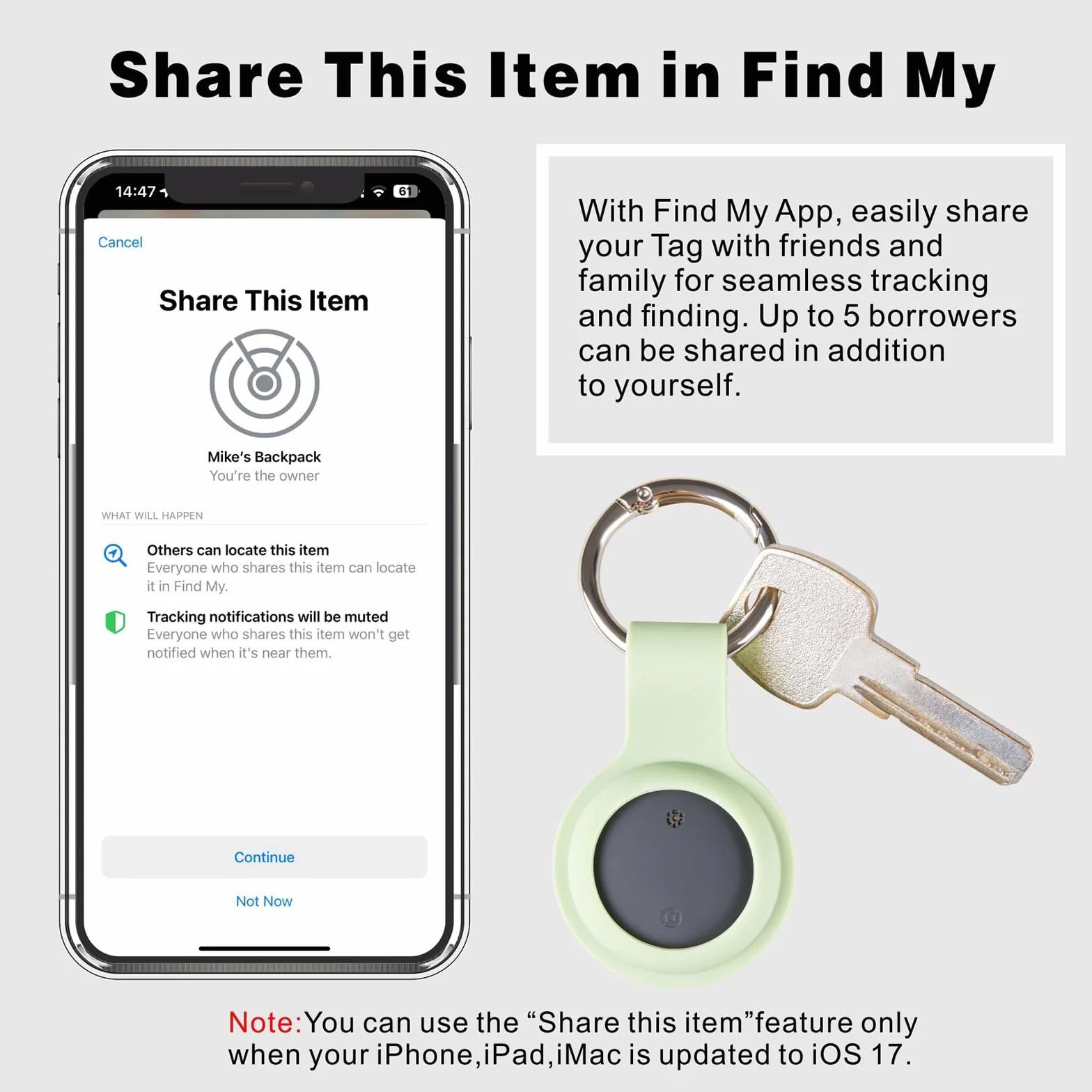 Reyke Smart Tag Pro, tracker walizki, kompatybilny z Apple Wo jest? Aplikacja (tylko iOS) lokalizator kluczy do kluczy, bagażu, walizki, portfela, wodoszczelność IP67, 4 sztuki