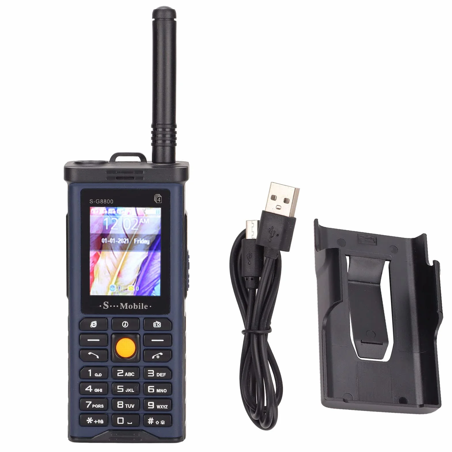 Odblokowany Telefon Komórkowy dla Seniorów, 2G Big Button Senior Cell Phone ze zdejmowaną anteną, Głośna głośność, Latarka, 4 Karty SIM do 16 GB, pojemność 2400 MAh, łatwy w