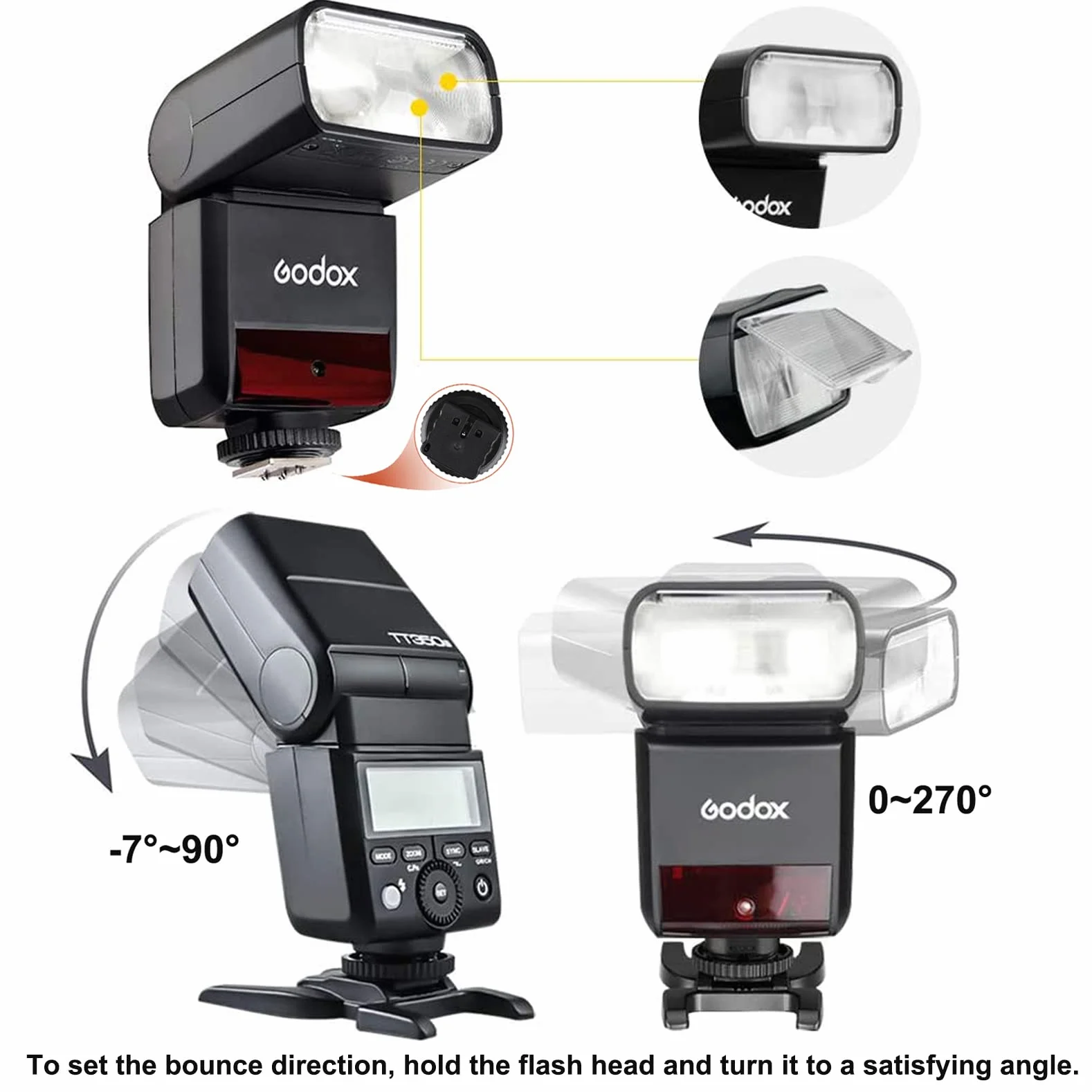 Godox Lampa błyskowa TT350S z 2,4G HSS 1/8000s TTL GN36 Speedlite kompatybilna z aparatem cyfrowym Sony