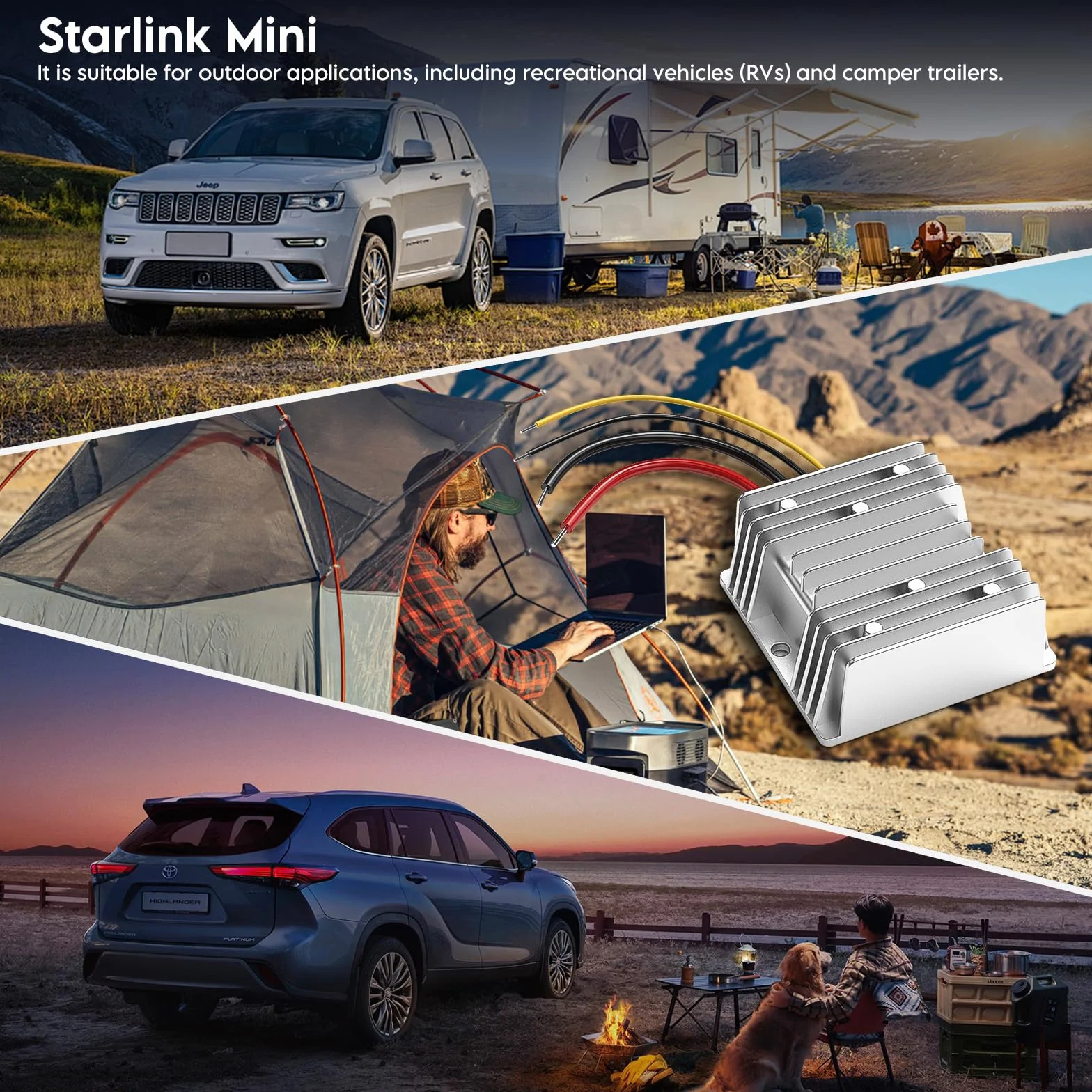 XLTTYWL Star Link Mini adapter 12 V DC-DC 144 W, Starling Mimi max 12 V do 48 V 3 A zasilacz z kablem DC 2 m do Mini Starling Dishy