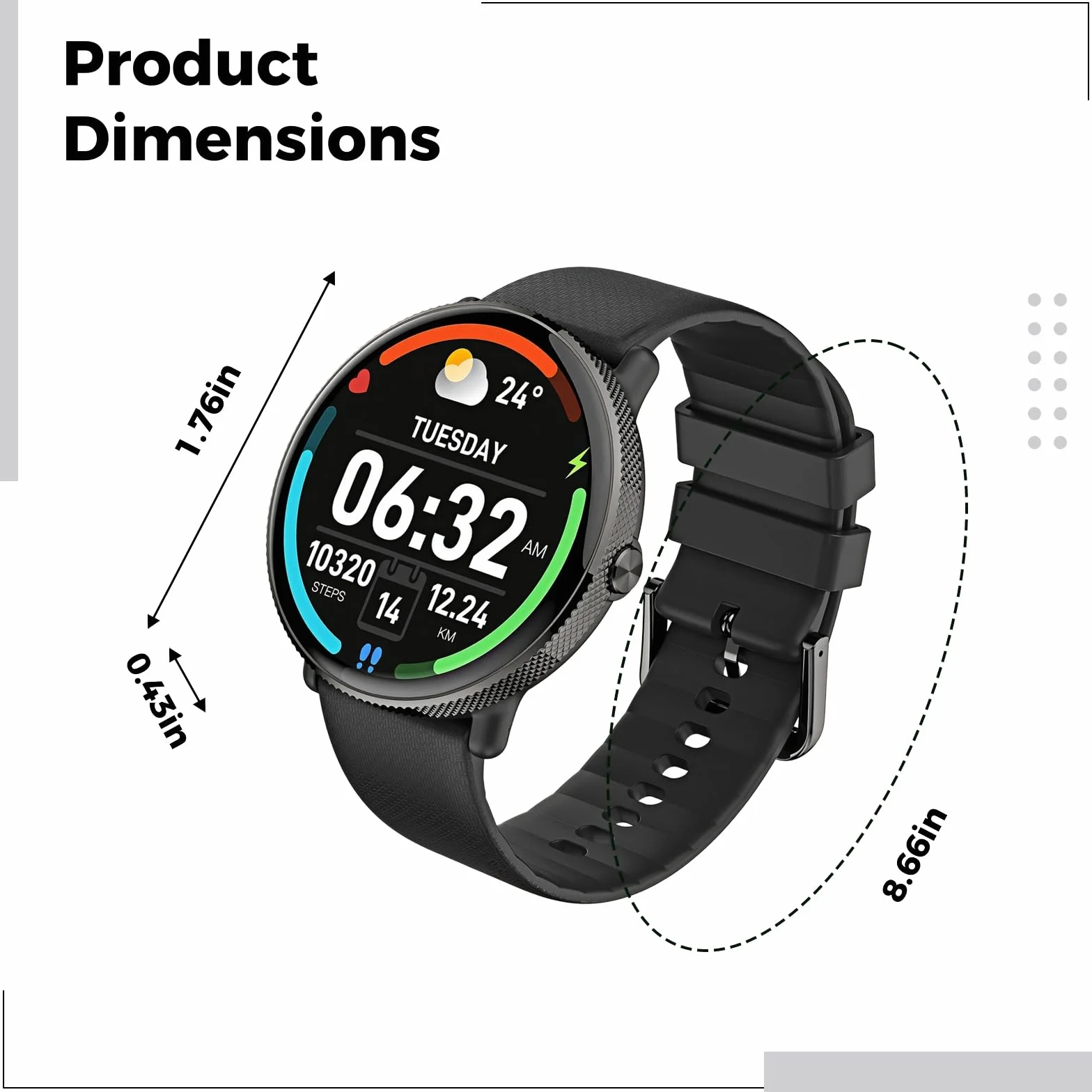 Czarny inteligentny zegarek dla najmłodszych, bezprzewodowe połączenie S61, tryby multi-sport, wodoodporność IP68, okrągły ekran Amoled Hd, opaska sportowa, dla umysłów