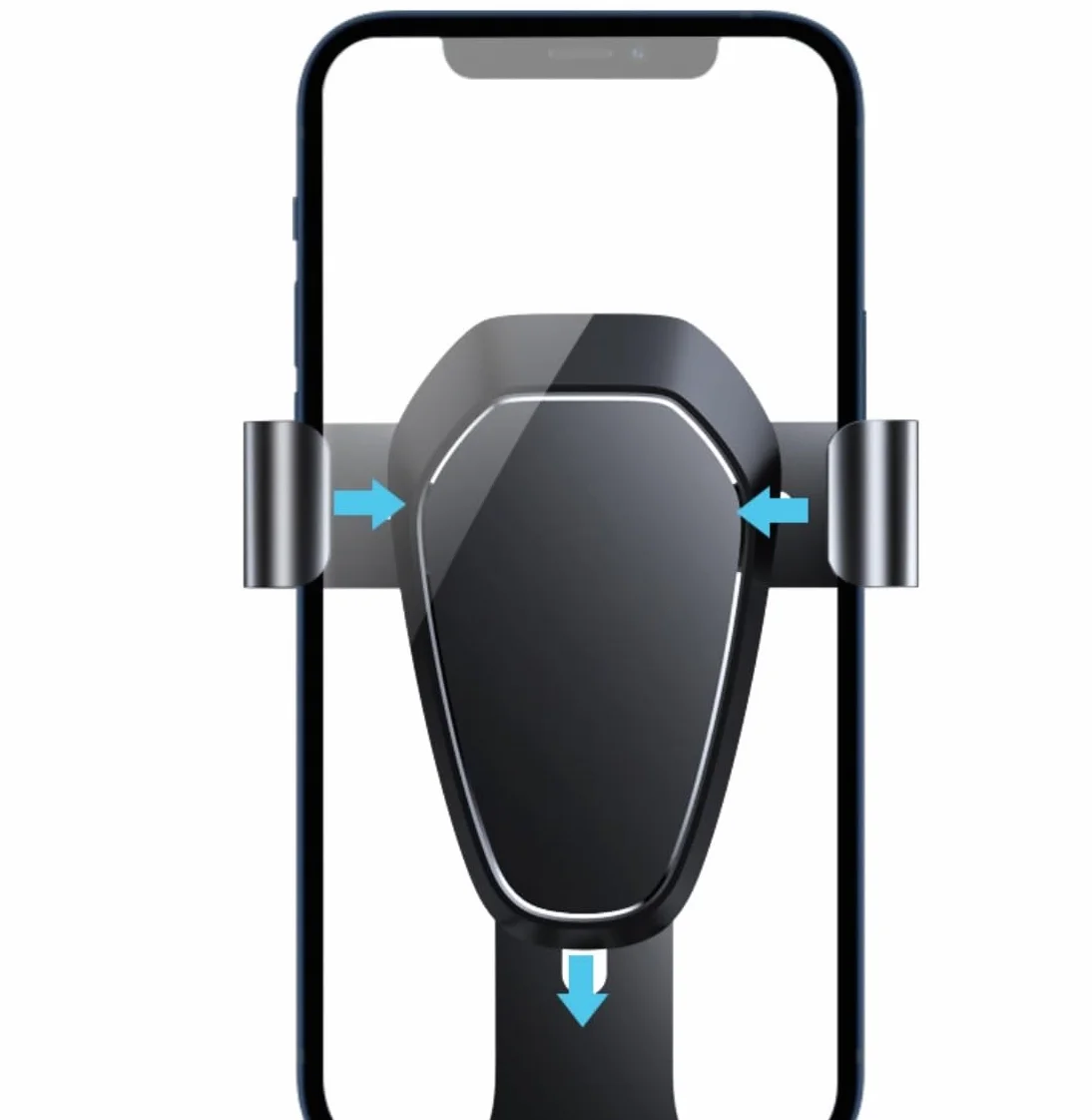 Uchwyt Telefon Wsparcie Telefonu Do Samochodu Gravity Wysuwany Uchwyt Montażowy GPS 360 Obrotowy Na Telefon Do Samochodu(Blue,Silver)
