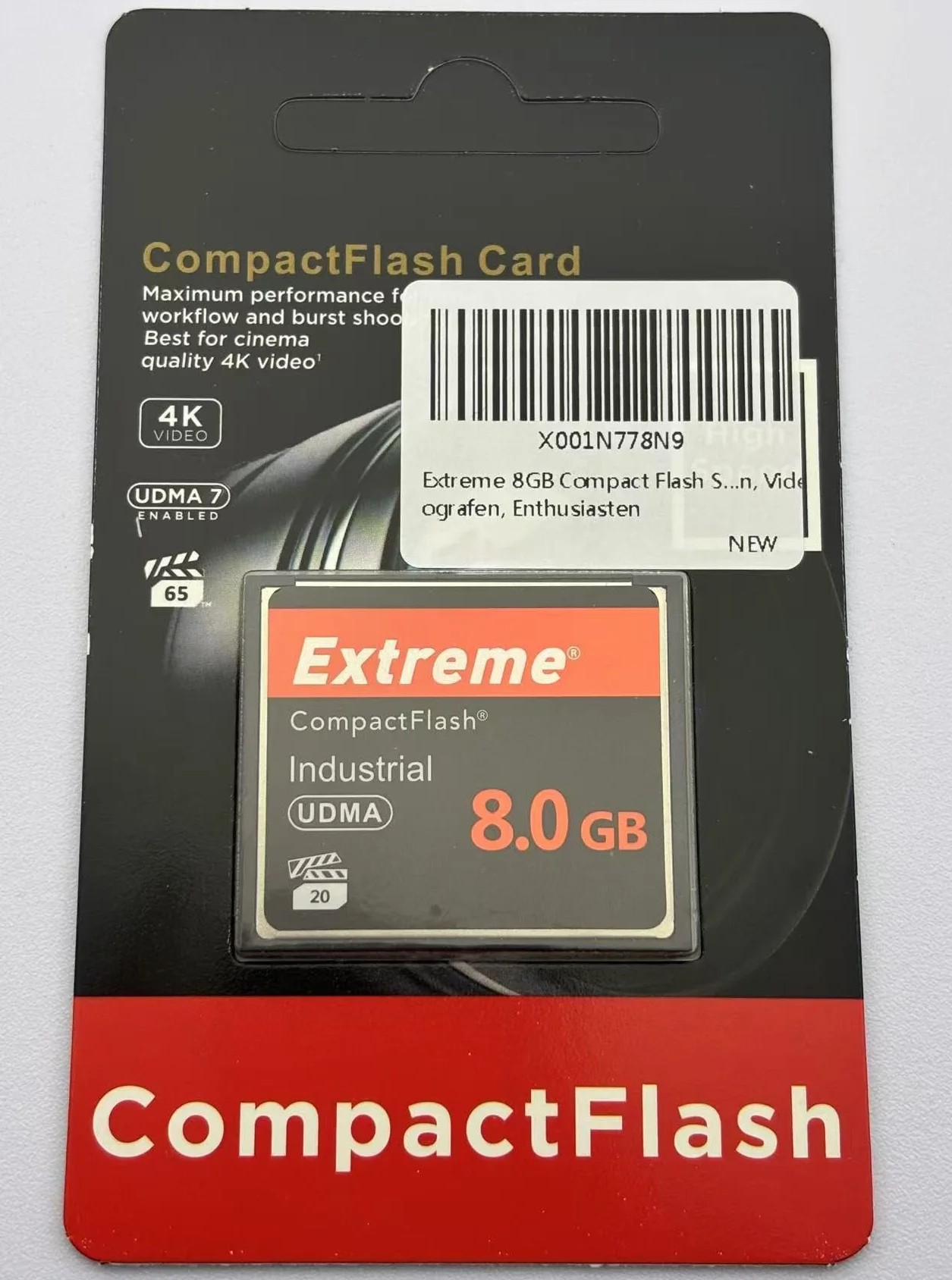 Ekstremalna kompaktowa karta pamięci flash 8 GB, oryginalna karta CF dla profesjonalnego fotografa, kamerzysty, entuzjasty