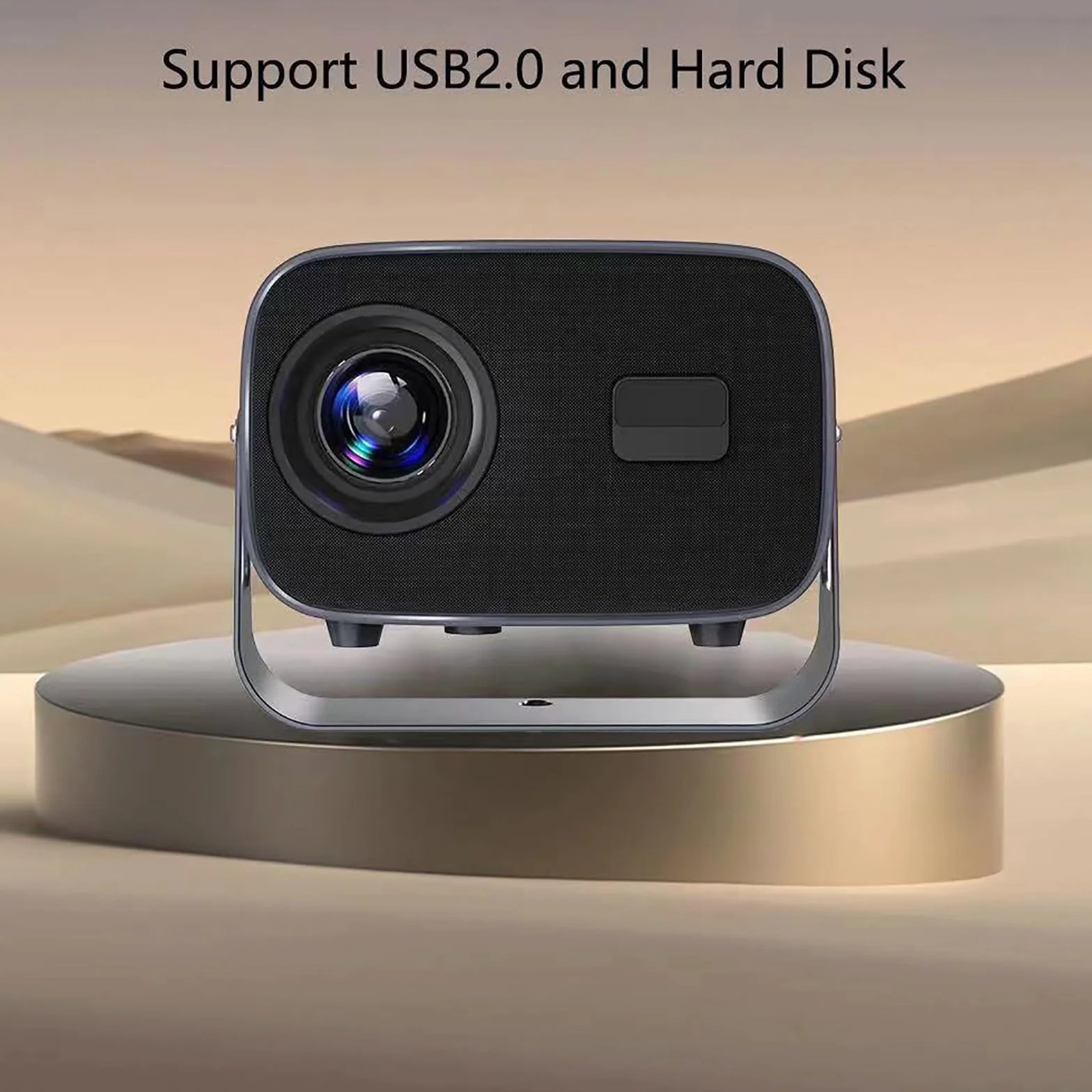 Projektor Bluetooth Wi-Fi 5G, Obsługa 4K, Podwójne Wi-Fi/bezprzewodowe Dublowanie/obrót O 360°, 4000 Lumenów (150ANSI) Pionowa Korekcja Trapezowa ±30°, Wbudowany Głośnik 5W,Metallic