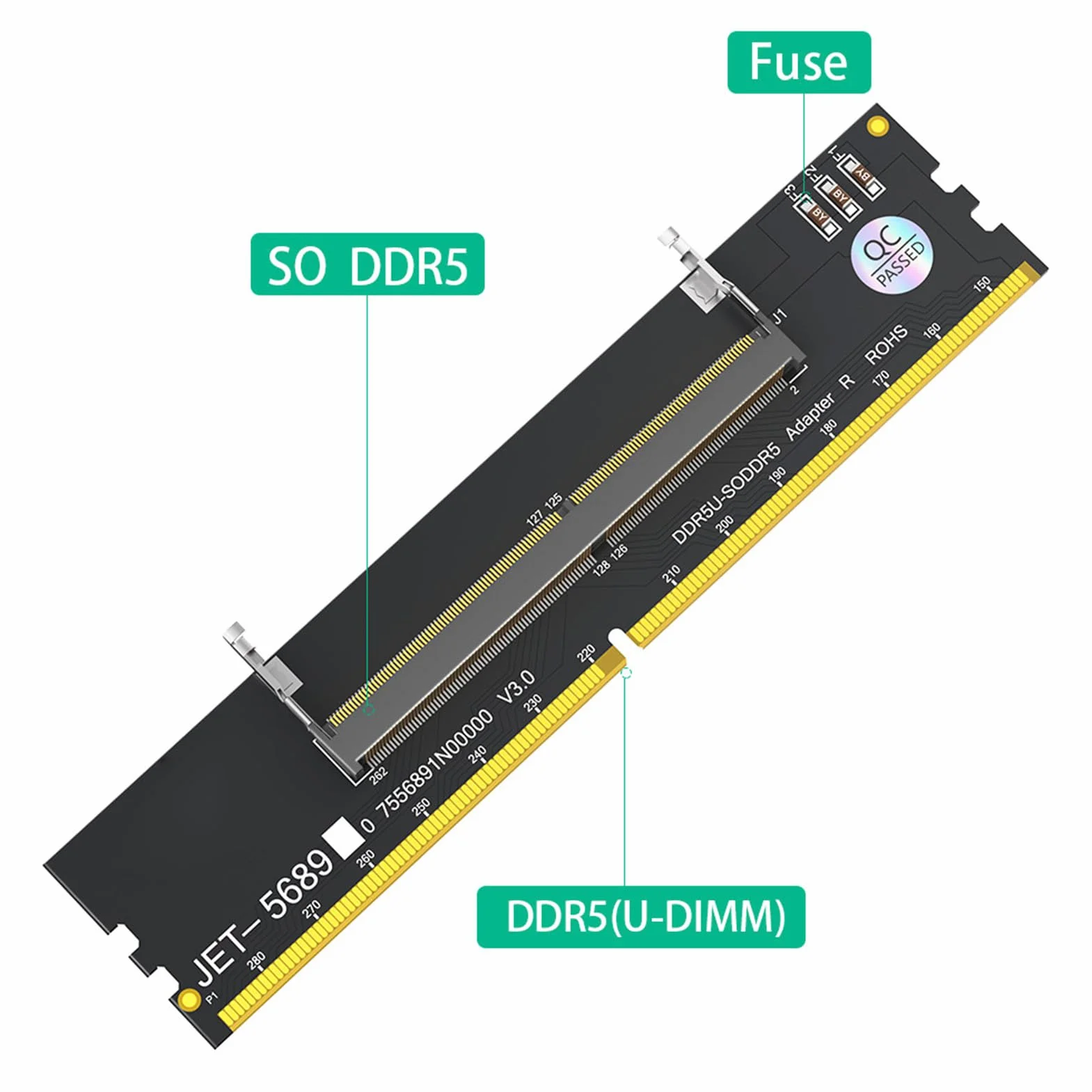 Hyuduo Karta Adaptera DDR5 U DIMM na SO DIMM, Konwerter Pamięci Laptop na Komputer Stacjonarny