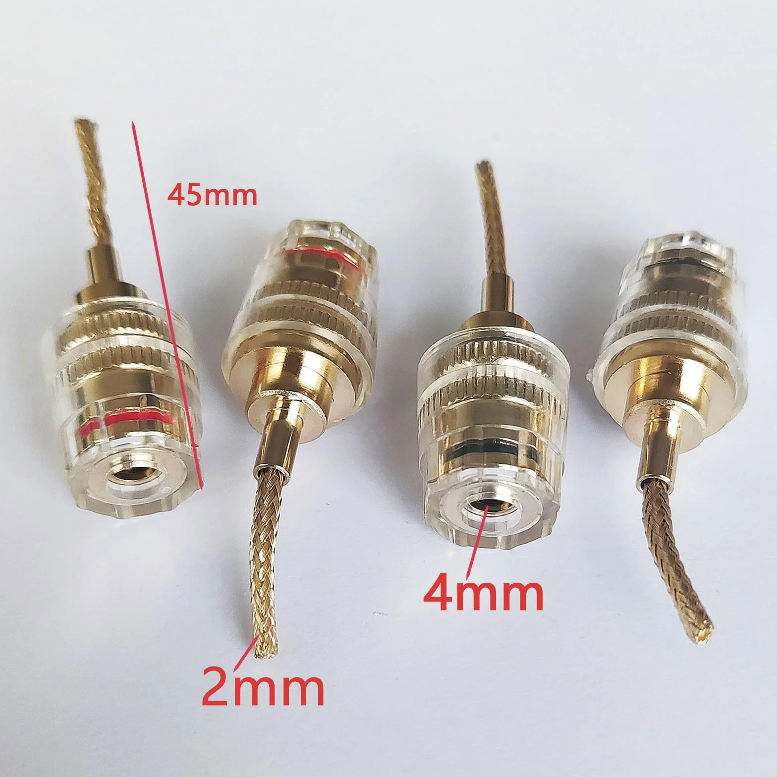 Złącze Flex Pin Banana 4mm na wtyk 2mm, adapter kabli HiFi, złącze audio