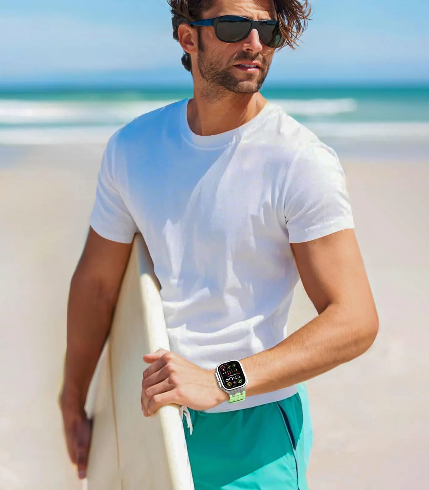 MoKo Ocean Band Compatible with Apple Watch Ultra 3/2/1 49mm, Upgraded Silicone Sports Bands 46mm 45mm 44mm for Men Women, Series 11/10/9/8/7/6/5 SE3/2/1 Breathable Strap with Metal Connector