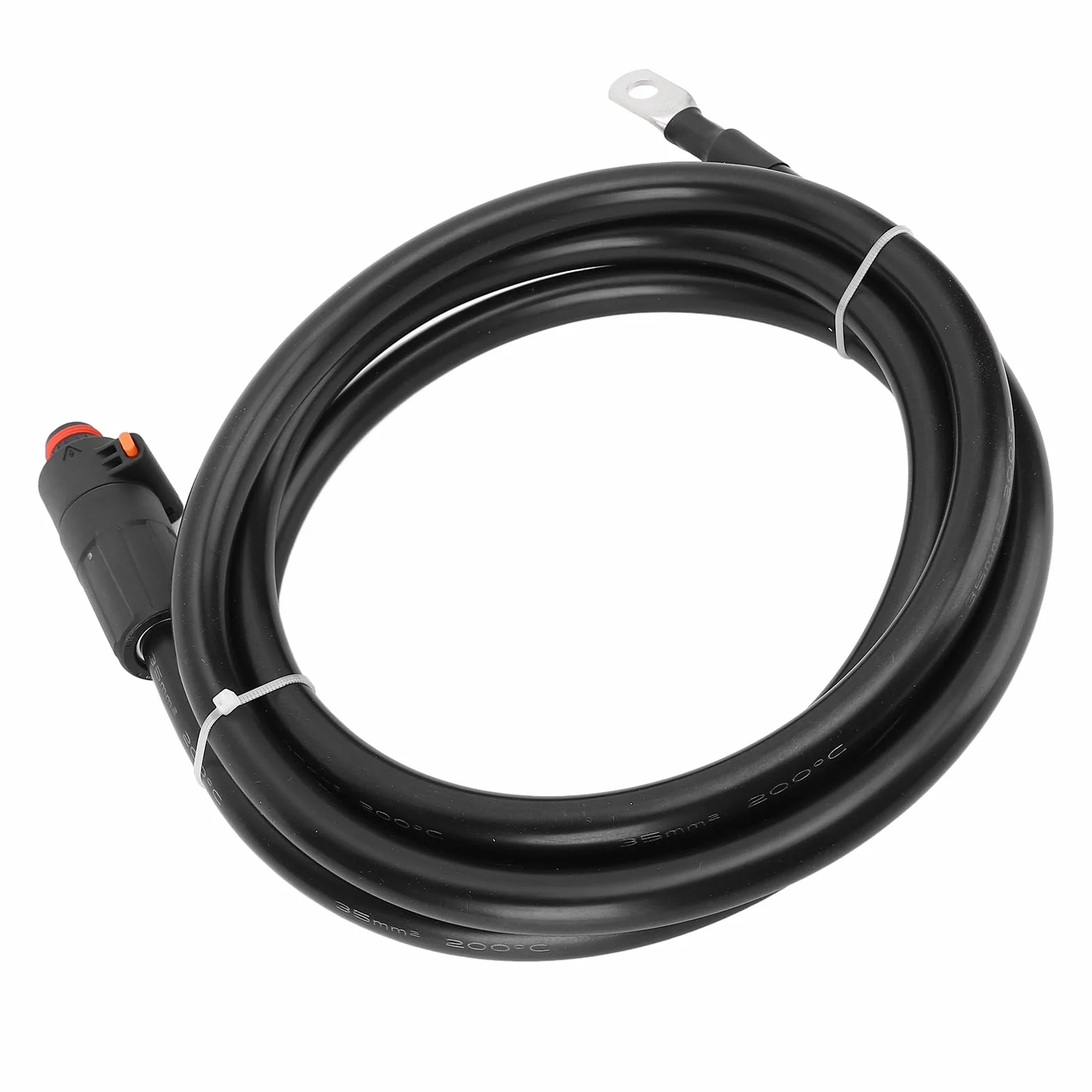 Kabel Falownika Akumulatora Miedziany Silikonowy Przewód Zasilający SC35 8-zaciskowy Czarny Prosty Wtyk Elastyczne Połączenie do Motoryzacji Słoneczna łódź Morska RV Samochód Motocykl (1,5m)