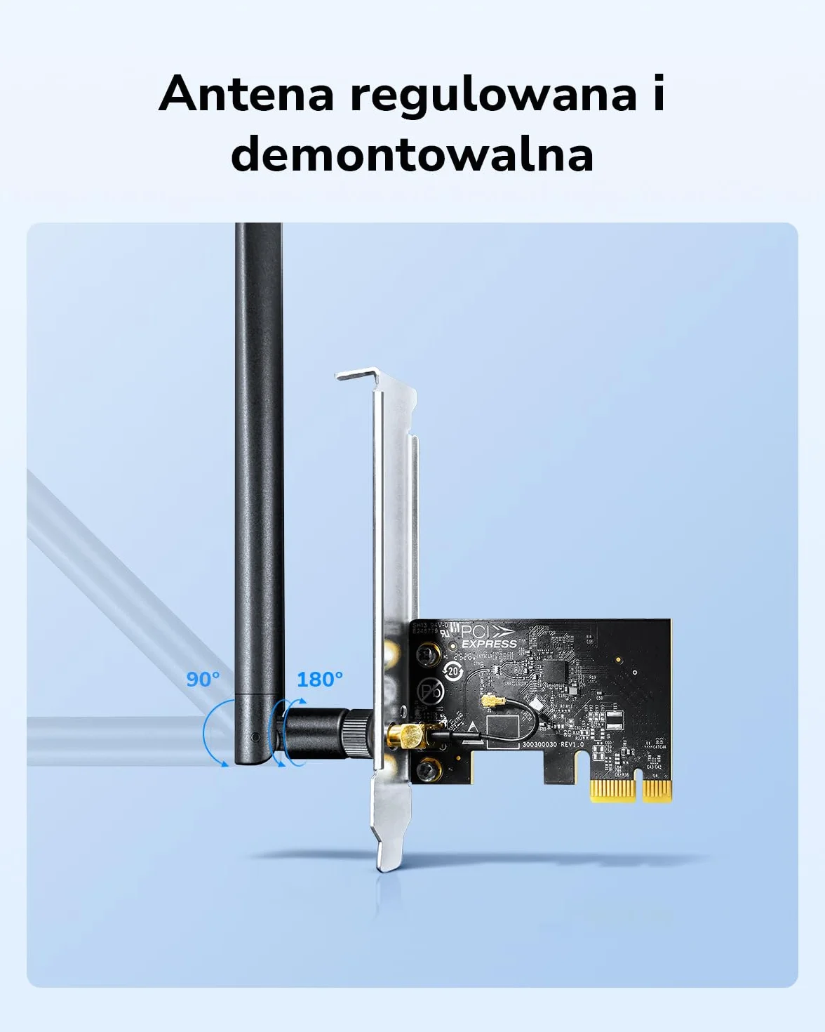 Cudy AC650 bezprzewodowy dwupasmowy adapter PCIe WiFi do komputera, 650 Mb/s WiFi 5 prędkości, 5 GHz/2,4 GHz, 802.11ac/n, kompatybilny z Windows 11/10, zawiera wsporniki standardowe i niskoprofilowe