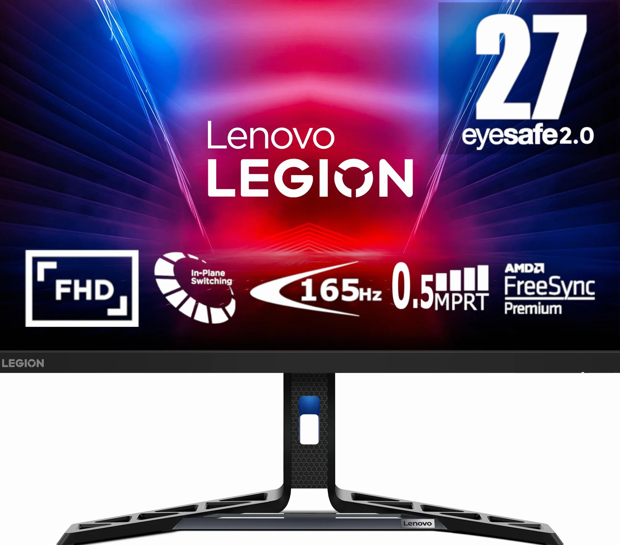Lenovo Legion R27i-30 - EyeSafe 27" ekran do gier (FHD, IPS, 165Hz, 0,5 ms MPRT, HDMI + DP, Kable DP, FreeSync Premium, głośniki) Regulacja nachylenia/wysokości/obrotu/Pivot