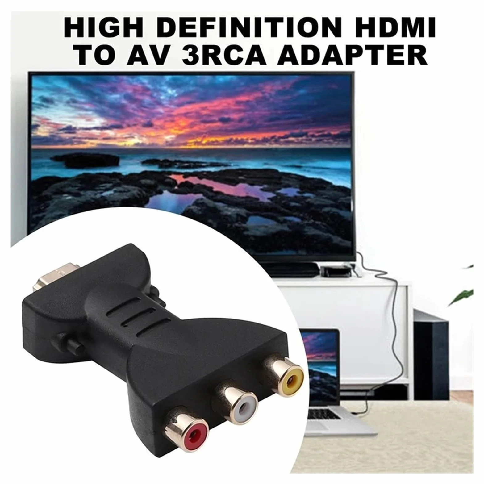 HDMI do AV Gold Plated Male to 3RCA Video Audio Adapter Converter