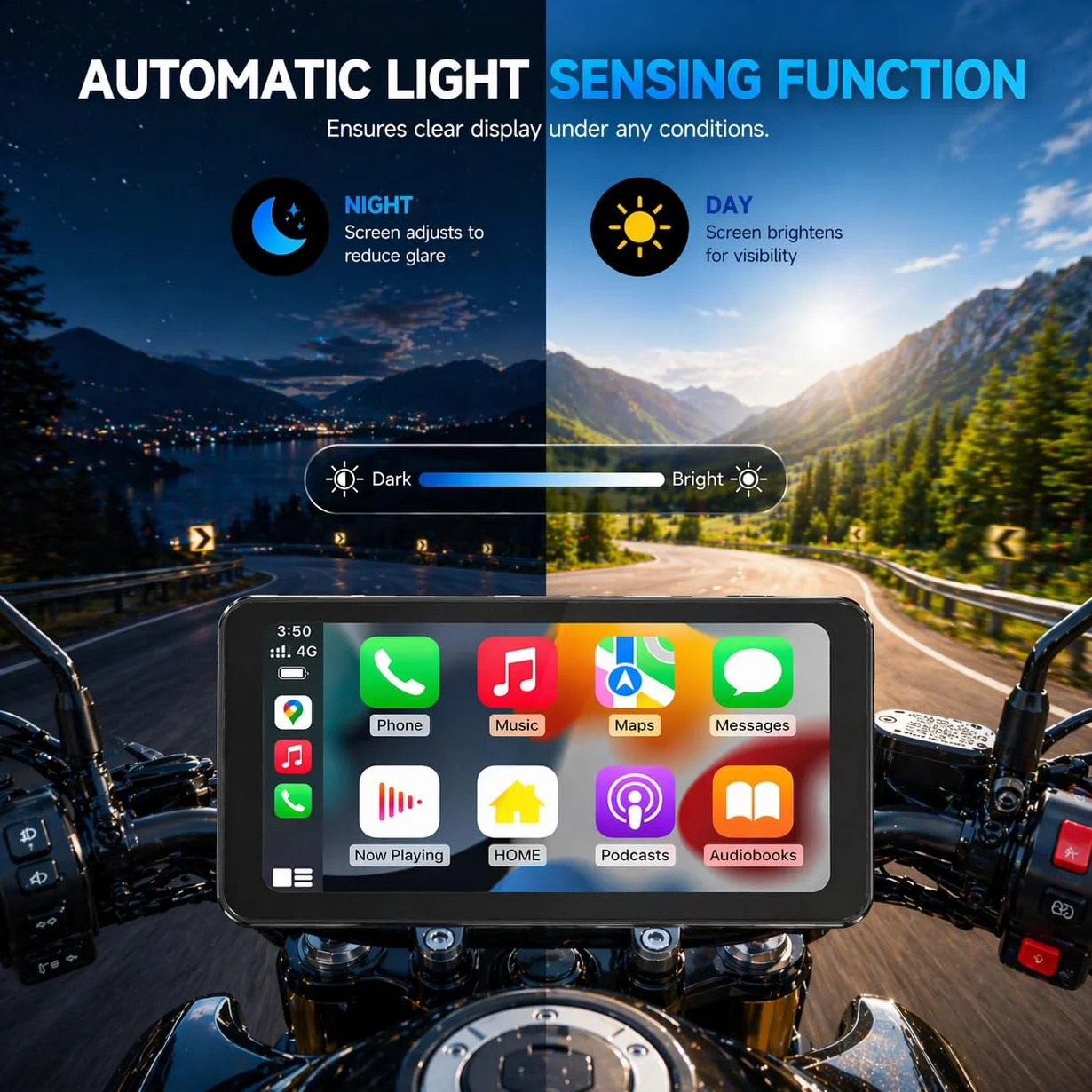 Spedal CL871 6,25" ekran motocyklowy CarPlay i Android, wodoszczelny, nawigacja GPS do motocykla, Bluetooth, Siri/G00gle Assistant (CL871)
