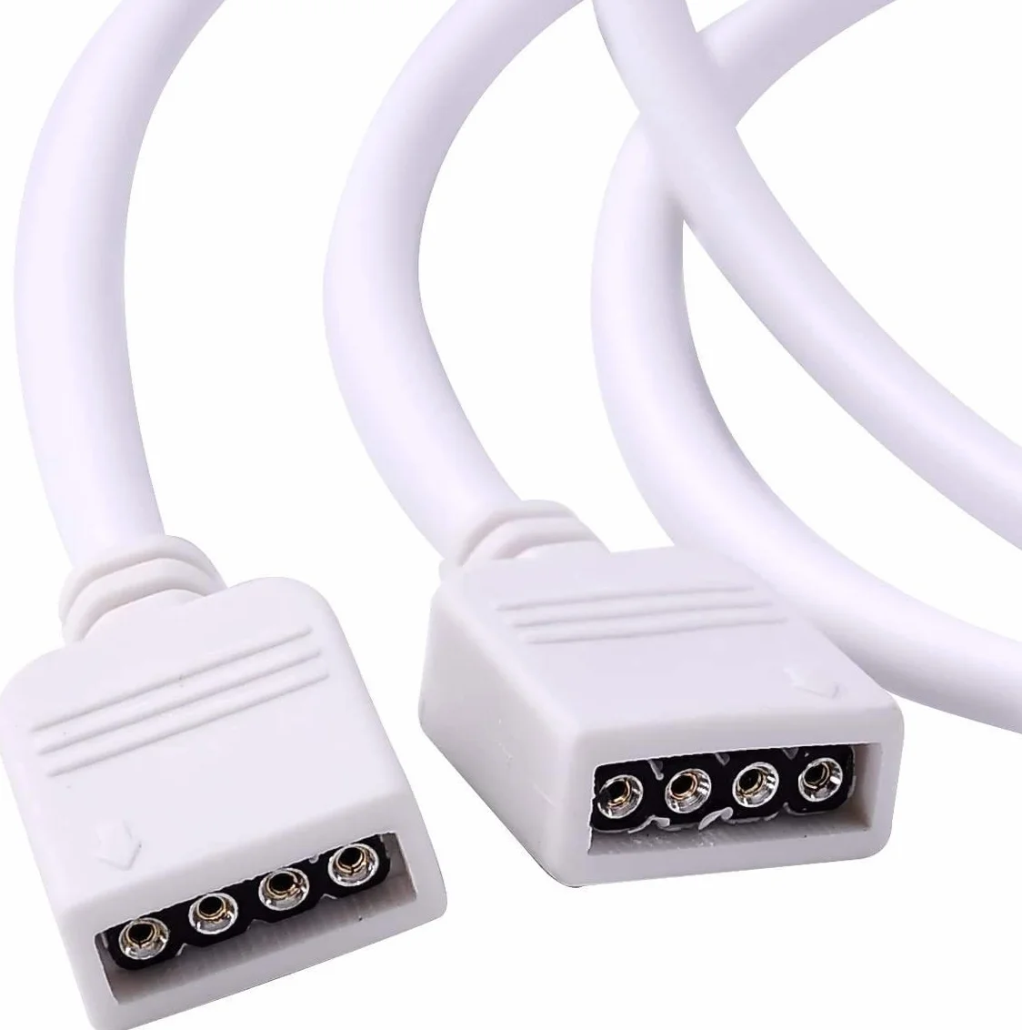 Coolwest Przedłużający Kabel Do Led Rgb Strip 4-Pinowy, Łącznik, Odpowiedni Do Listwy Led Rgb [Wielorazowy], 2-Pak