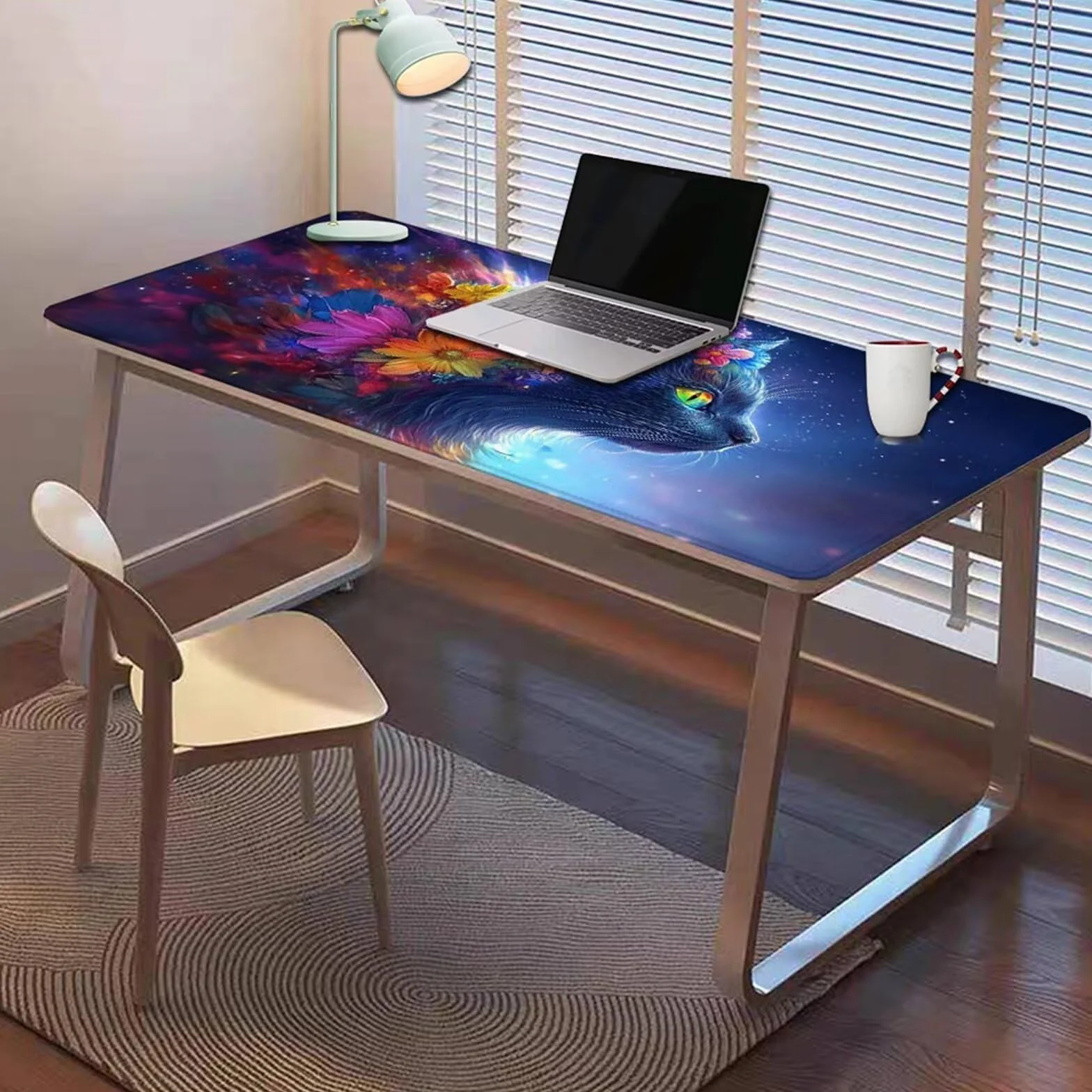 Gamingowa podkładka pod mysz 1200 x 600 x 3 mm, XXL, wodoszczelna, odporna na ścieranie, z przyszytymi krawędziami, niebieska, podkładka na biurko, poprawia prędkość i precyzję pod laptopa, komputer
