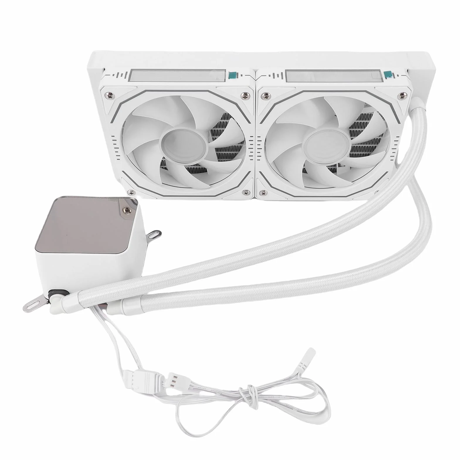 PUSOKEI Płynna Chłodnica Procesora AIO 240 Mm |ARGB 2,2-calowy Ekran LCD dla AM4 AM5 z pętlą zamkniętą (WHITE)