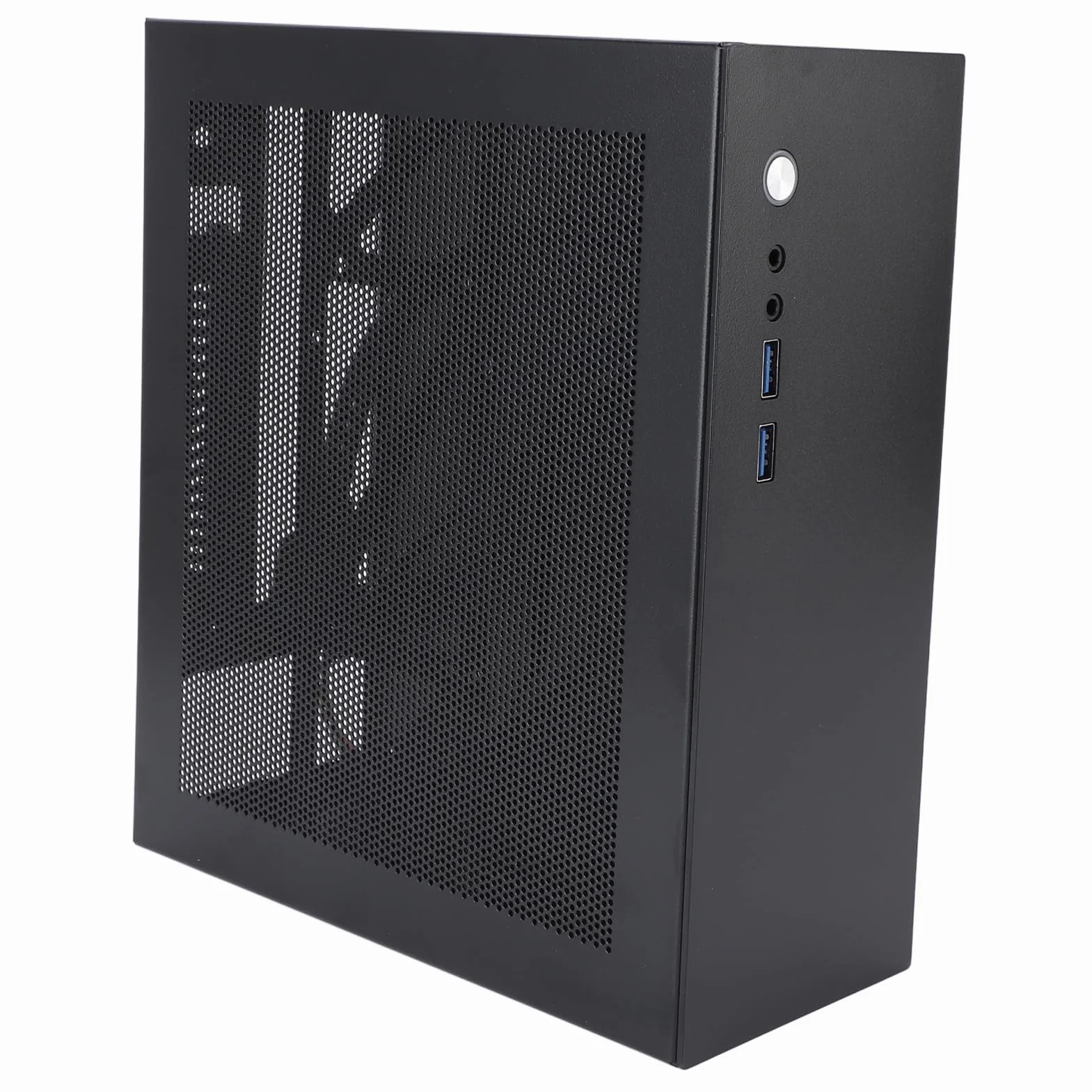 Alomejor Obudowa Komputera do Gier z płytą główną ITX, Obudowa Komputera USB 3.0 z Doskonałym Odprowadzaniem Ciepła w Obudowie Typu Tower, Stal Walcowana na Zimno, długość GPU 180 Mm, Obsługa