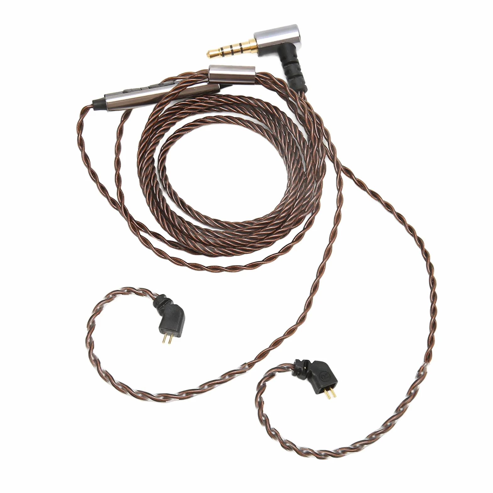 ZJchao Kabel IEM, 2 piny, 0,78 mm, 3,5 mm, prawy kątowy, zamiennik słuchawek dousznych, kabel 2-pinowy, kabel IEM z mikrofonem, kabel IEM z mikrofonem do AS106 ZST ZS3 ES4