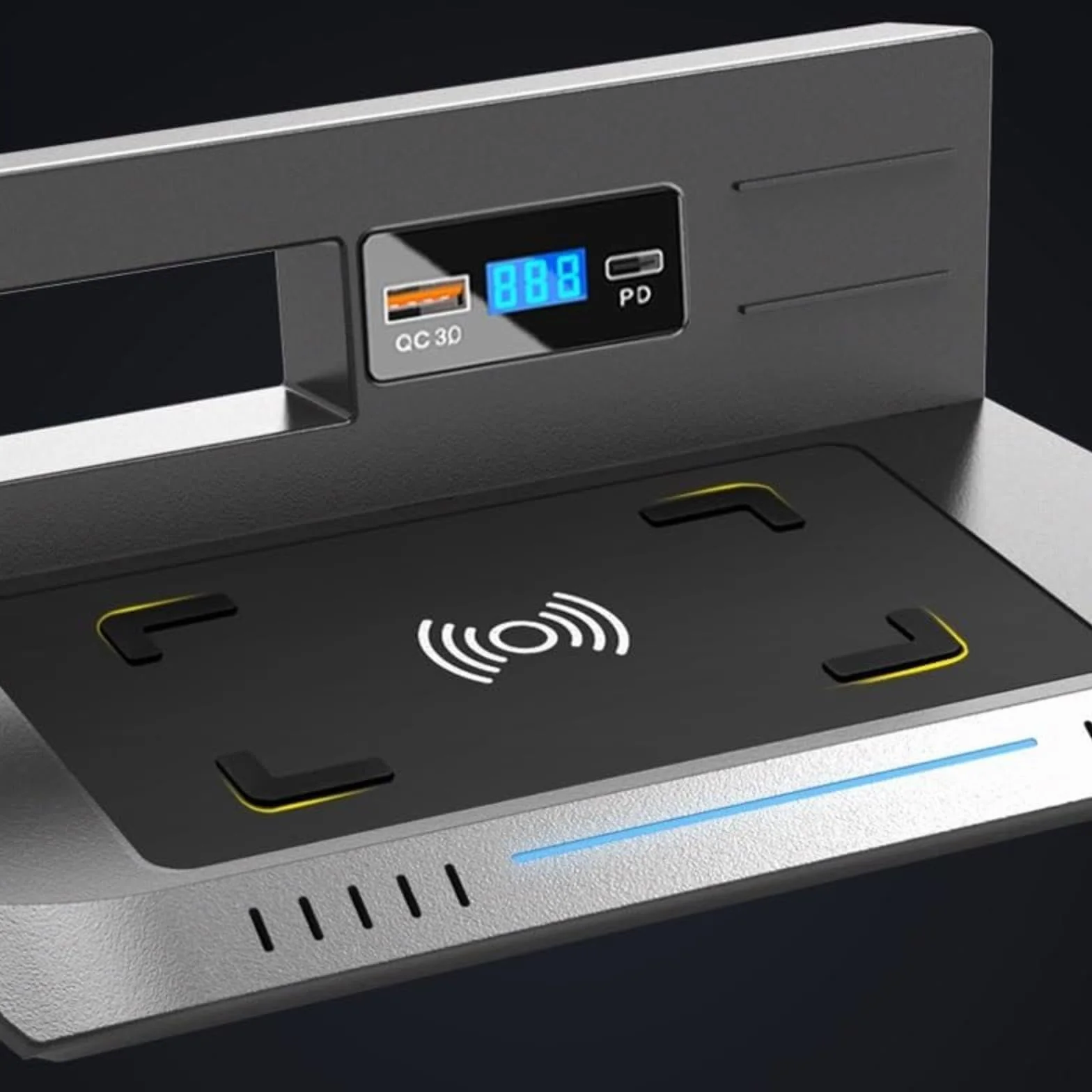 Car Wireless Charger, dla Tiguan, Mk2, dla Allspace 2017-2019 Qi Tablica opłat bezsznurowych Fast Charging Adapter Plate Panel Phone Holder Bezprzewodowa ładowarka samochodowa do telefonu