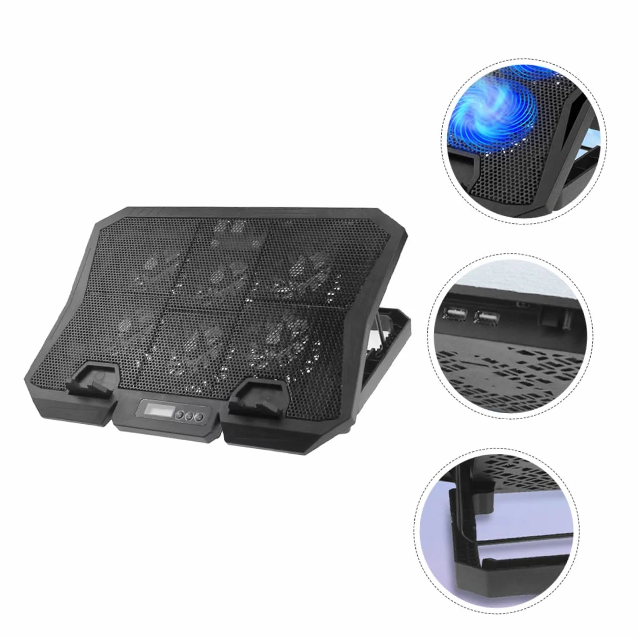 SHINEOFI Regulowany Laptop Stand z Wentylatorem Chłodzącym Stabilny Podstawek Chłodzący Do Laptopa Przenośny Uchwyt Biurko i Do Łóżka Zmniejsza Ból Szyi i Ramion