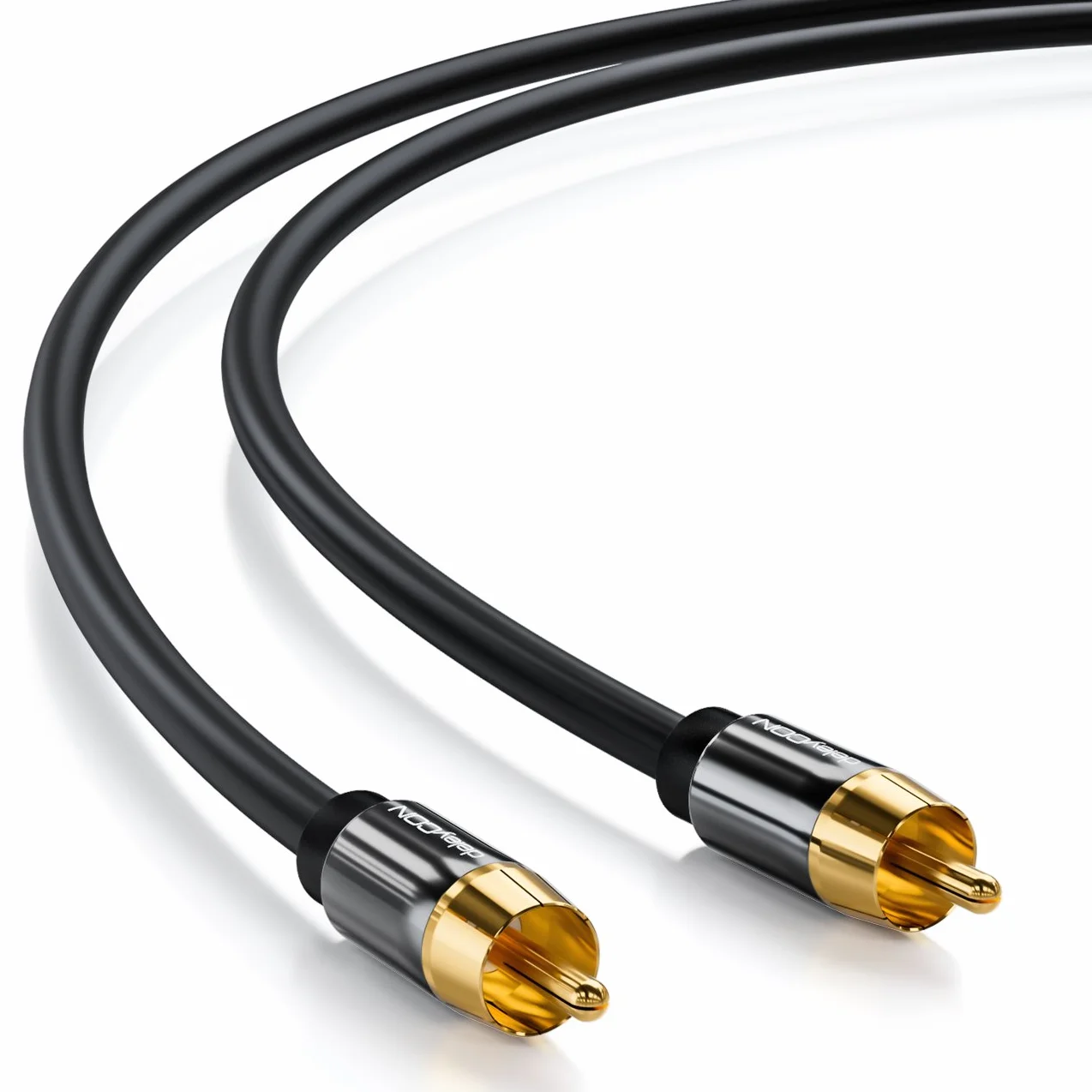deleyCON 10m Kabel Subwoofera - Cyfrowy Przewód Koncentryczny Cinch RCA - Pozłacane Wtyki - Przewód Audio - Subwoofer Odbiornik AV Wzmacniacz Kino Domowe