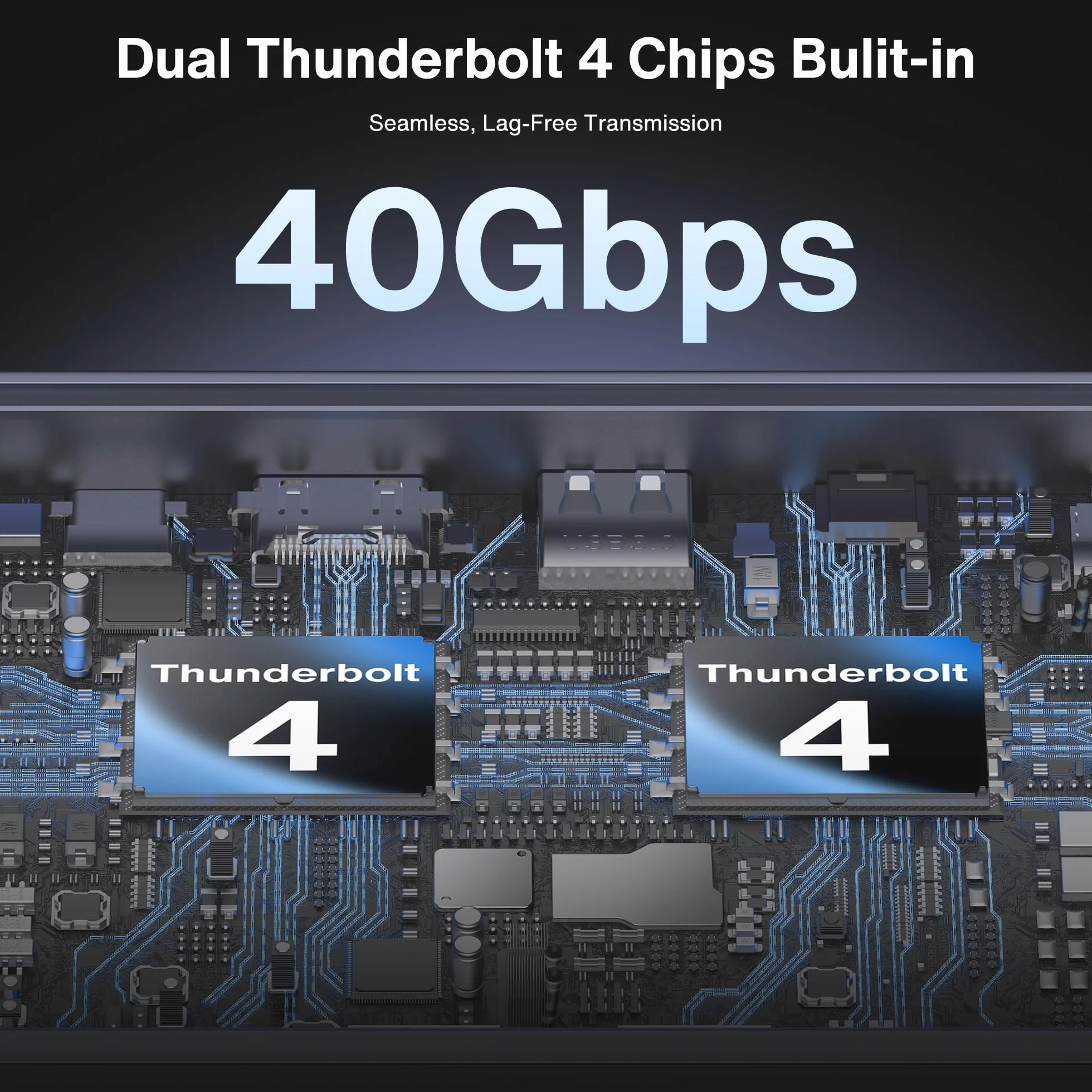 iVANKY FusionDock Max 1 Compatible with Thunderbolt 4, 20-in-1 Quad 6K@60Hz Monitor Docking Station, 40Gbps Dock for MacBook M1/M2/M3 Pro/Max, 2HDMI 2.0, 96W PD, 10Gbps 5*USB-A, 2*USB-C, 2.5GbE, SD/TF