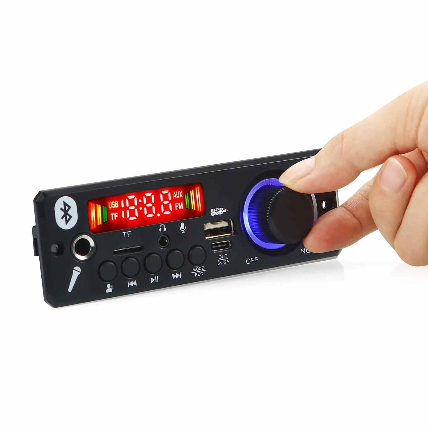 80W+80W Audio Digital Power Bluetooth Amplifier Board Decoder Car FM MP3 Player Module DIY USB AUX AMP DC8-24V (Color : C)