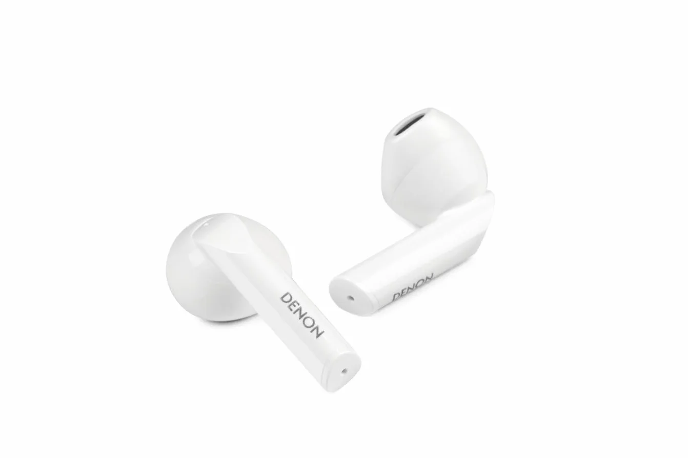 Denon AH-C500W True Wireless słuchawki douszne, wodoodporne słuchawki Bluetooth z wbudowanym mikrofonem - białe