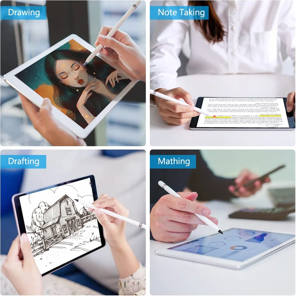 flintronic Końcówki kompatybilne z ołówkiem Apple iPad Pro, 6-pak końcówek zamiennych do Apple Pencil 2. generacji i 1. generacji, końcówki wymienne do iPada Pro iPencil, Morandi