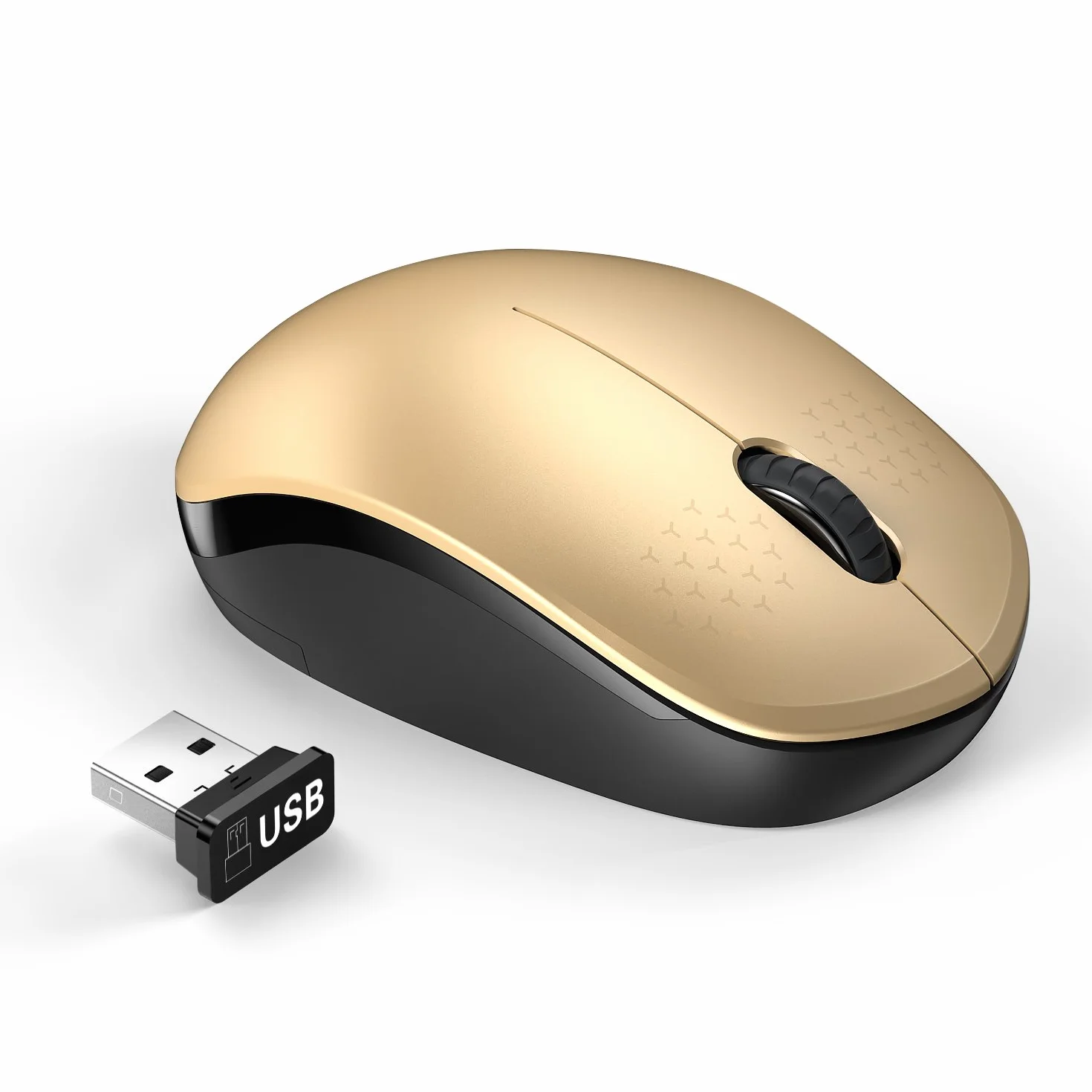 seenda - Mysz bezprzewodowa, 2,4 GHz, cicha, z odbiornikiem USB, do komputera, laptopa, kompatybilna z Windows, Mac, Linux