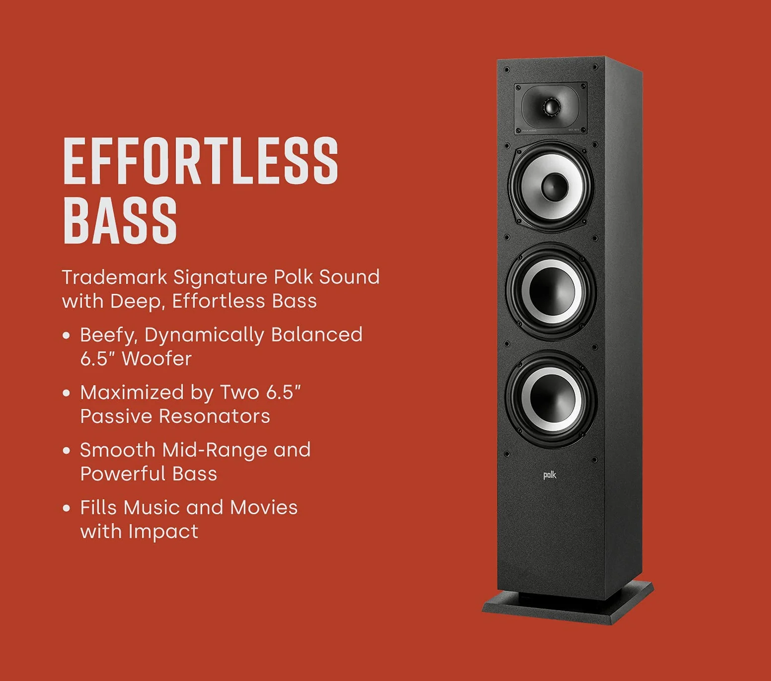 POLK AUDIO MXT60BK Głośnik, Czarny