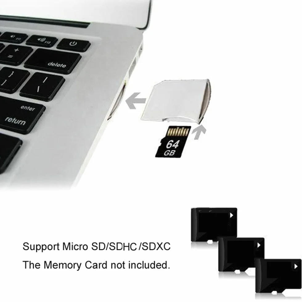 Zestaw kart micro SD TF na SD mini adapter do dodatkowej pamięci MacBook Air/Pro/Retina biały
