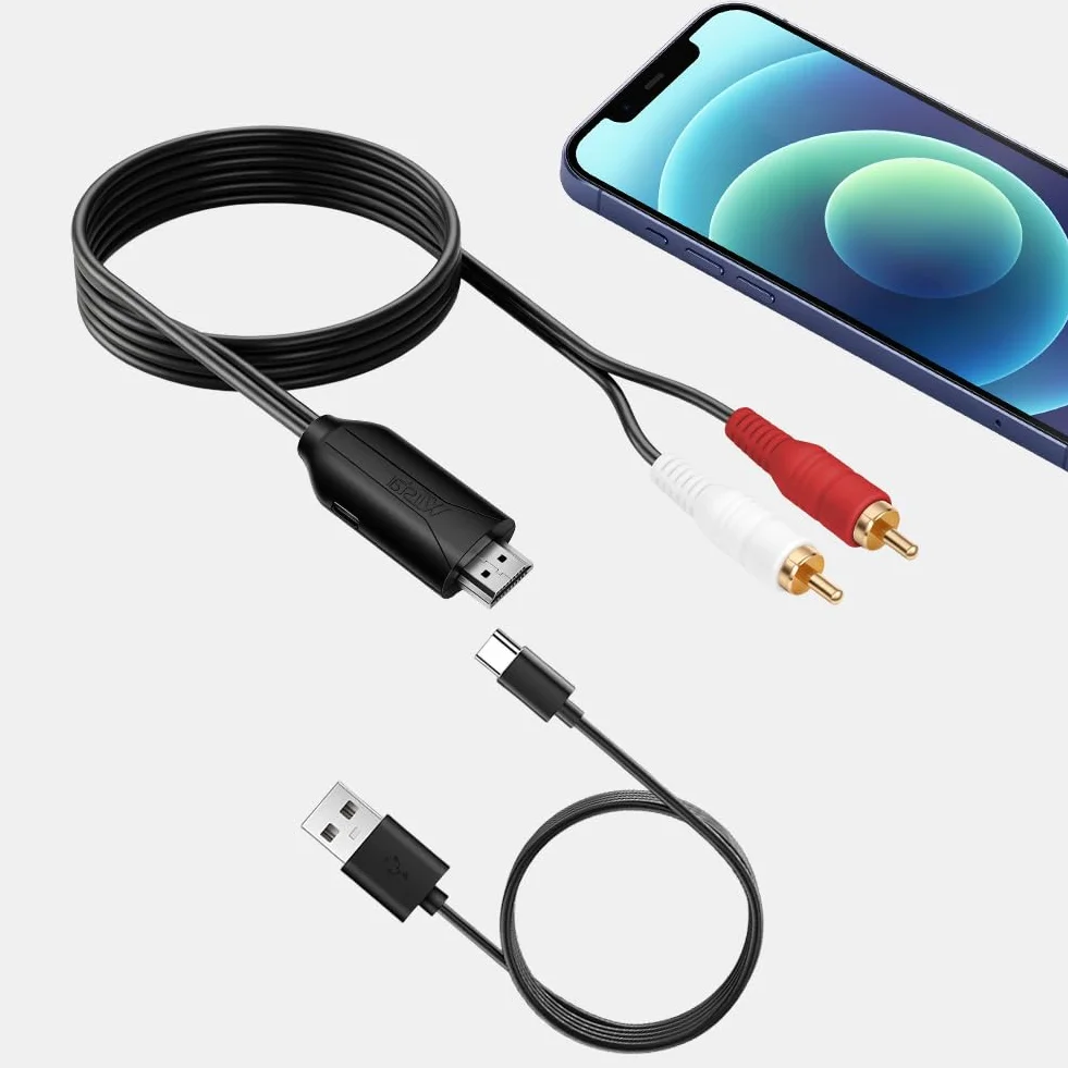 Ekstraktor audio HDMI ARC, 192 kHz HDMI adapter optyczny na 3,5 mm konwerter rozdzielacz ARC, RCA L/R 3,5 mm AUX Stereo do HDTV na soundbar