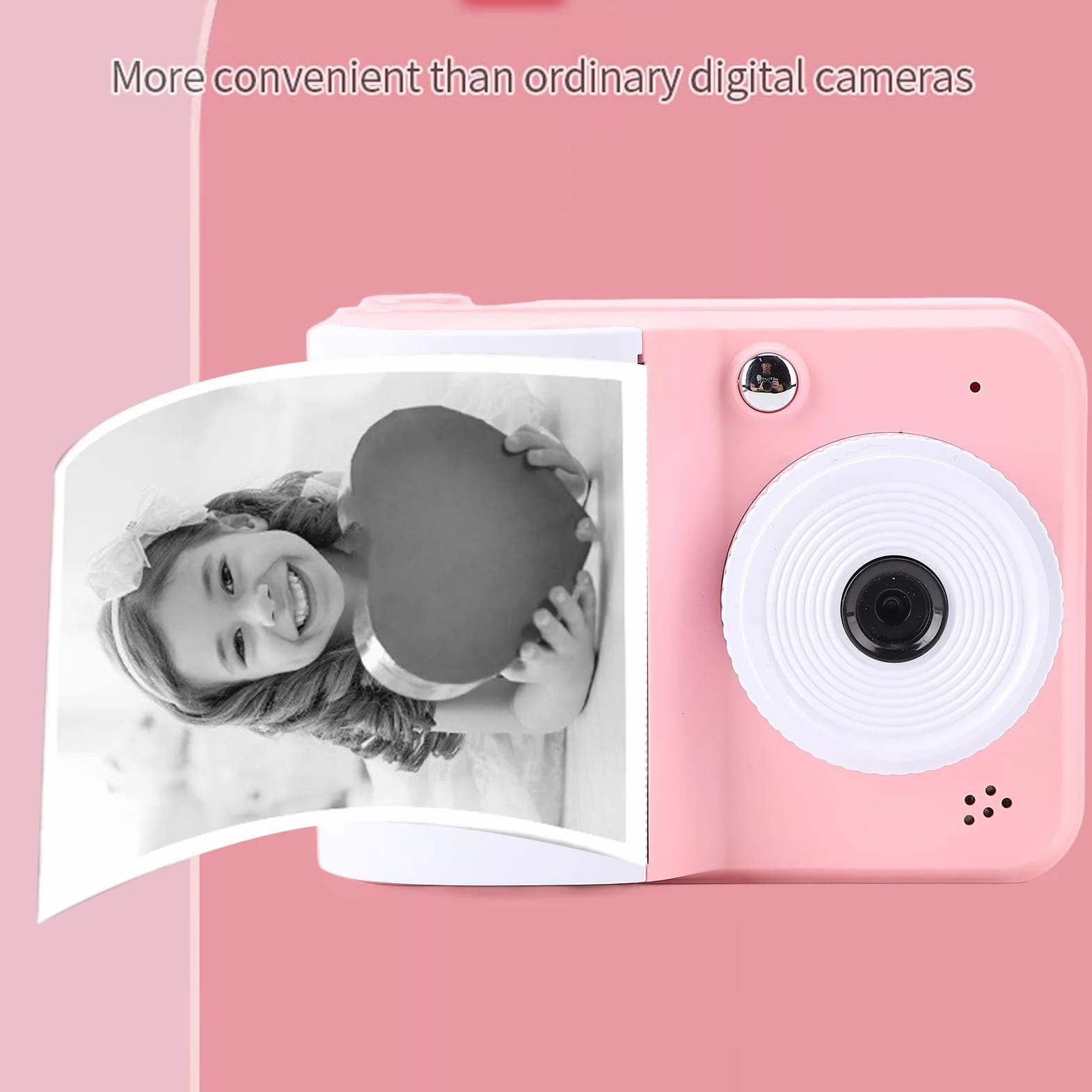 Instant Print Camera dla Dzieci, Wideo 1080p HD i 48MP Zdjęcie 2,4 -calowe Ekran Instant Camera z Papierem do Druku, Natychmiastowy Druk dla Dzieci, Aparat Cyfrowy dla Dziewcząt (PINKK)