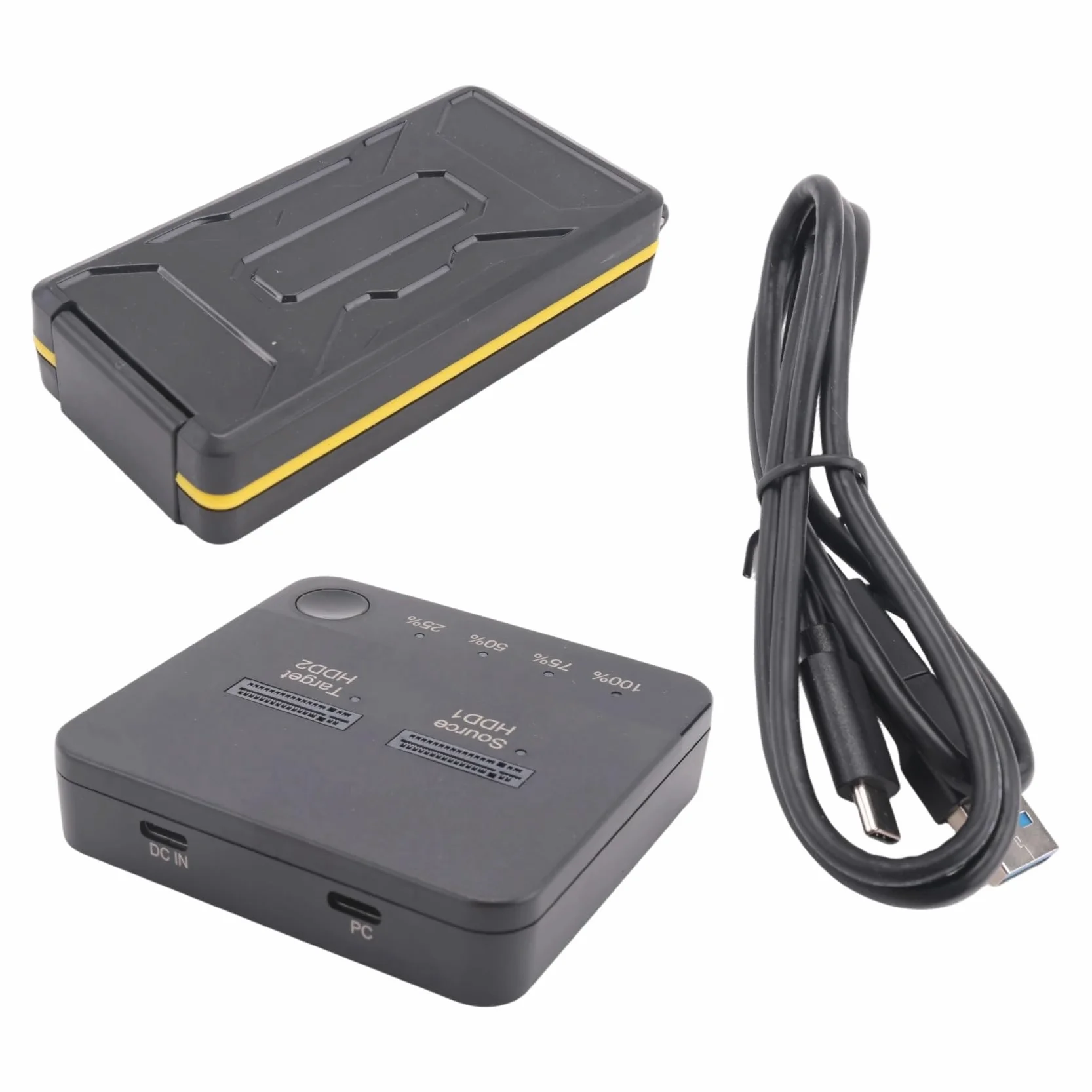 2X M.2 Duplicator M.2 Dual Bay SSD Obudowa Zewnętrzna Stacja Dokująca do Dysku Twardego z Klonem dla M2 HDD SSD Reader