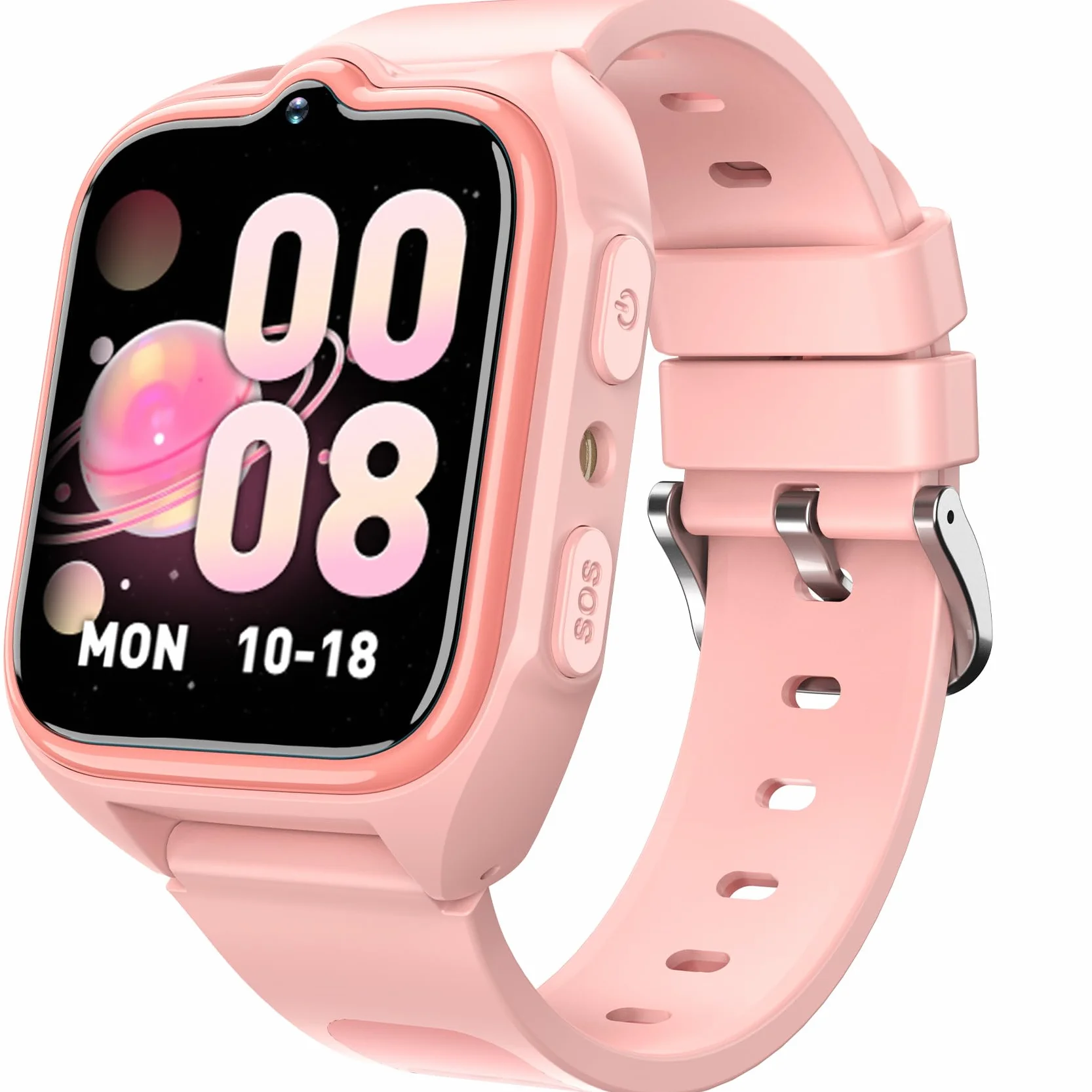Blackview Smartwatch dla dzieci, kolorowy ekran dotykowy HD 1,75", GPS, 4G, SOS, połączenia telefoniczne, rozmowy wideo, rozmowy głosowe, SMS, latarka LED, budzik, gra puzzli, tryb szkolny, zegarek