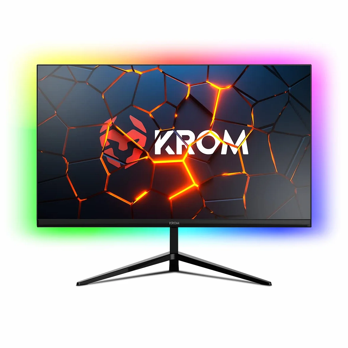 KROM KERTZ - Gamingowy monitor 24" LED RGB 200HZ, czas reakcji 1ms, FullHD (1920X1080px), HDR, AMD Freesync & NVIDIA G-Sync, system VESA 75X75, Low Blue Light/Flicker Free, HDMI, Display port, czarny