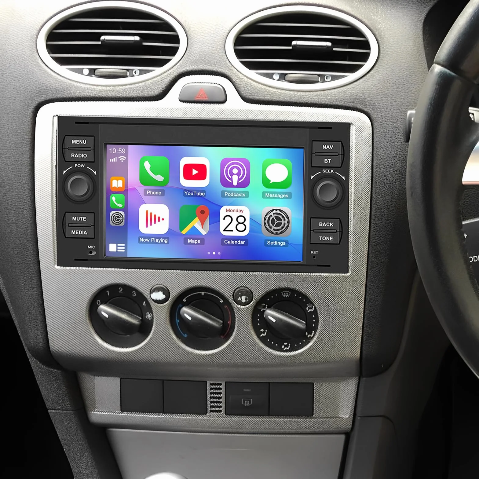 Radio samochodowe 4 + 64 G Android 13 do Ford C-MAX 2006 2007 2008 2009 2010 z bezprzewodowym Carplay Android Auto, 7-calowym ekranem dotykowym Auto Player, radio GPS, nawigacja Head Unit z FM SWC