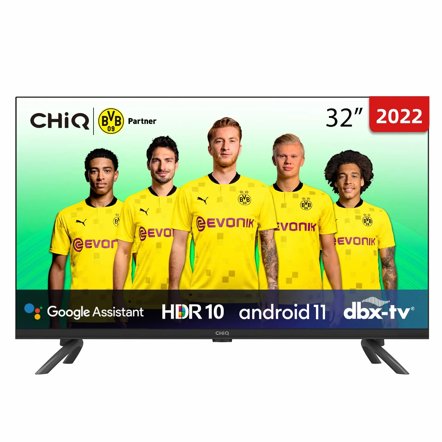 CHIQ L32G7L, 32-calowy, Android TV 11 ultra cienka krawędź, HDR, DBX-TV, Smart TV, Netflix, Prime Video, Youtube, Wi-Fi 2.4/5G, Bluetooth, Chromecast, Google Assistant