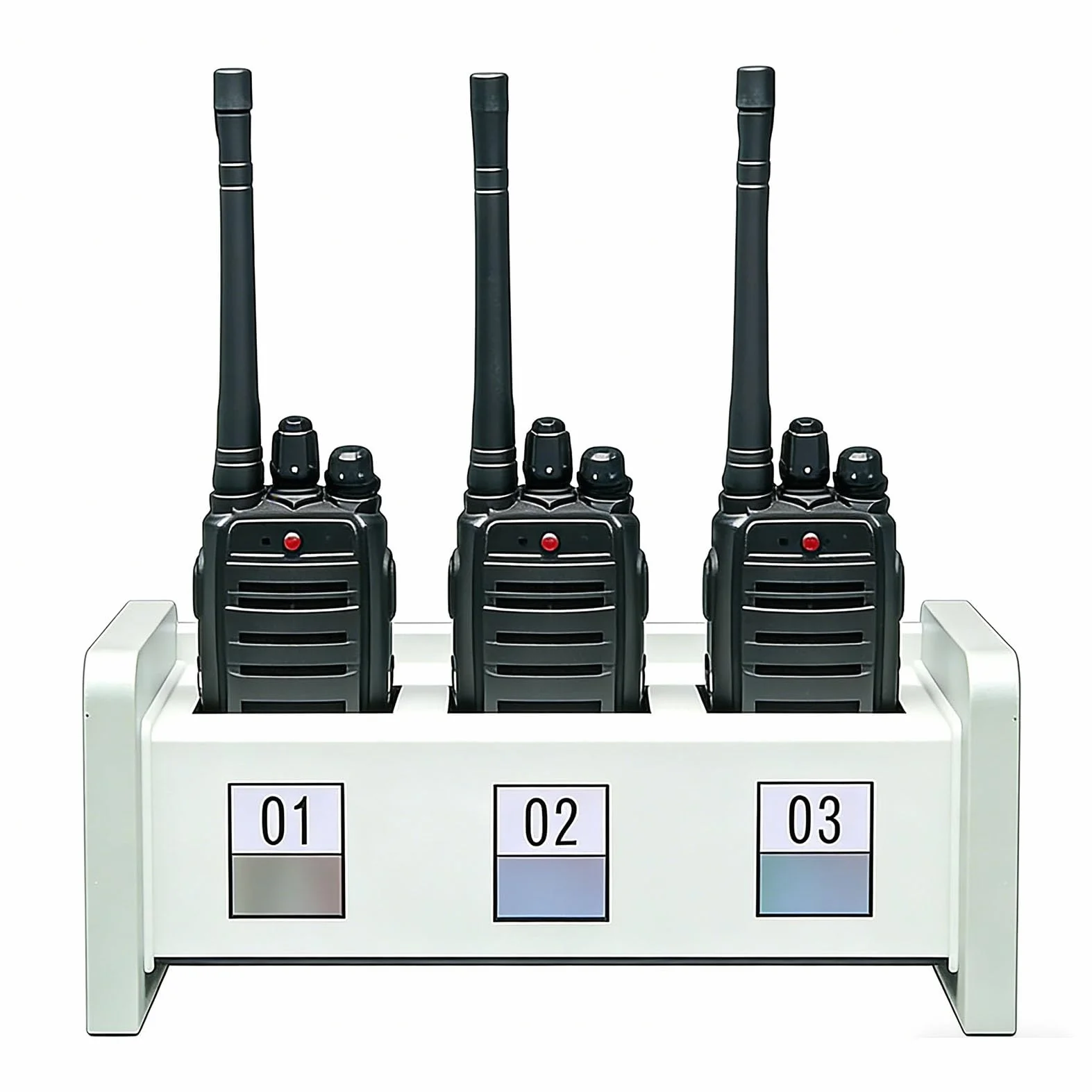 Uchwyt na krótkofalówki, organizer na radiotelefony dwukierunkowe, wytrzymały stalowy stojak do przechowywania krótkofalówek, uniwersalna stacja ładowania przenośnych radiotelefonó