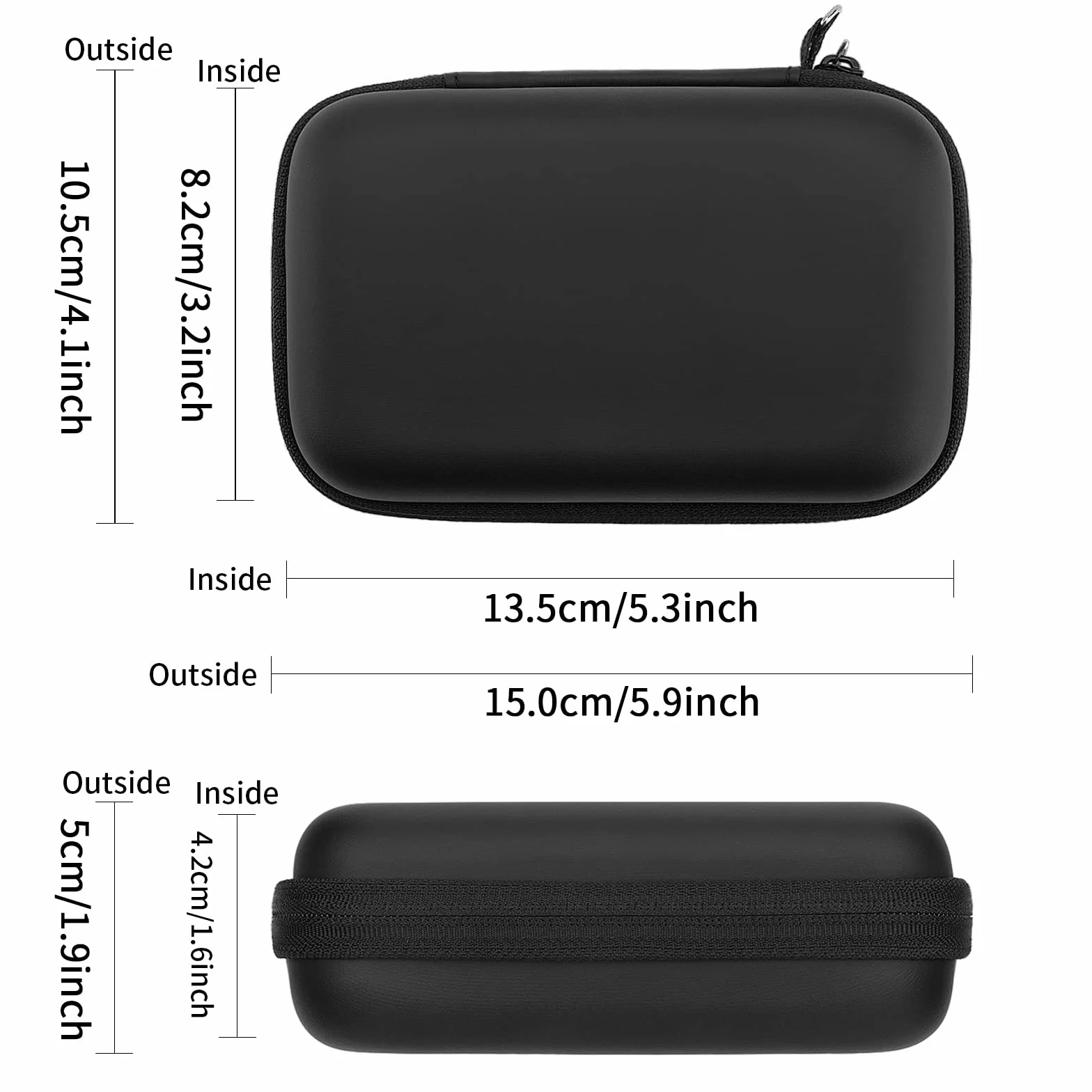 Obudowa dla zewnętrznego dysku twardego TOSHIBA Canvio podstawy / Western Digital WD Elements / Seagate HDD przypadku, ​Pamięć Zewnętrzna Przenośny dysk Ochronny Torba Odporna Na Wstrząsy Twardy Pokrywa Case (szary)