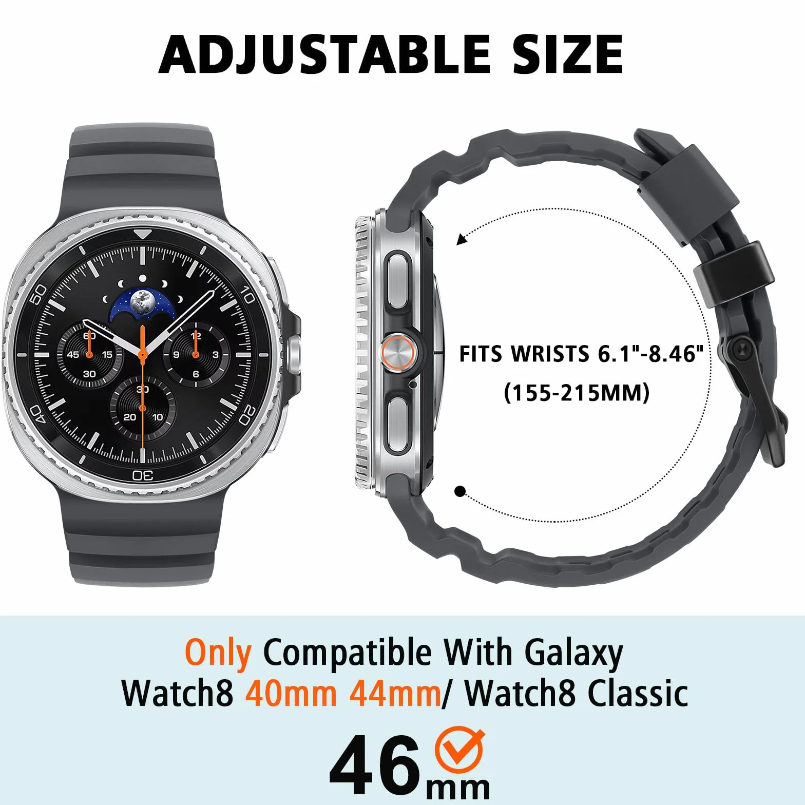 HITZEE Paski sportowe kompatybilne z zegarkiem Samsung Galaxy Watch dla mężczyzn, wodoodporny silikonowy pasek sportowy kompatybilny z Galaxy Watch
