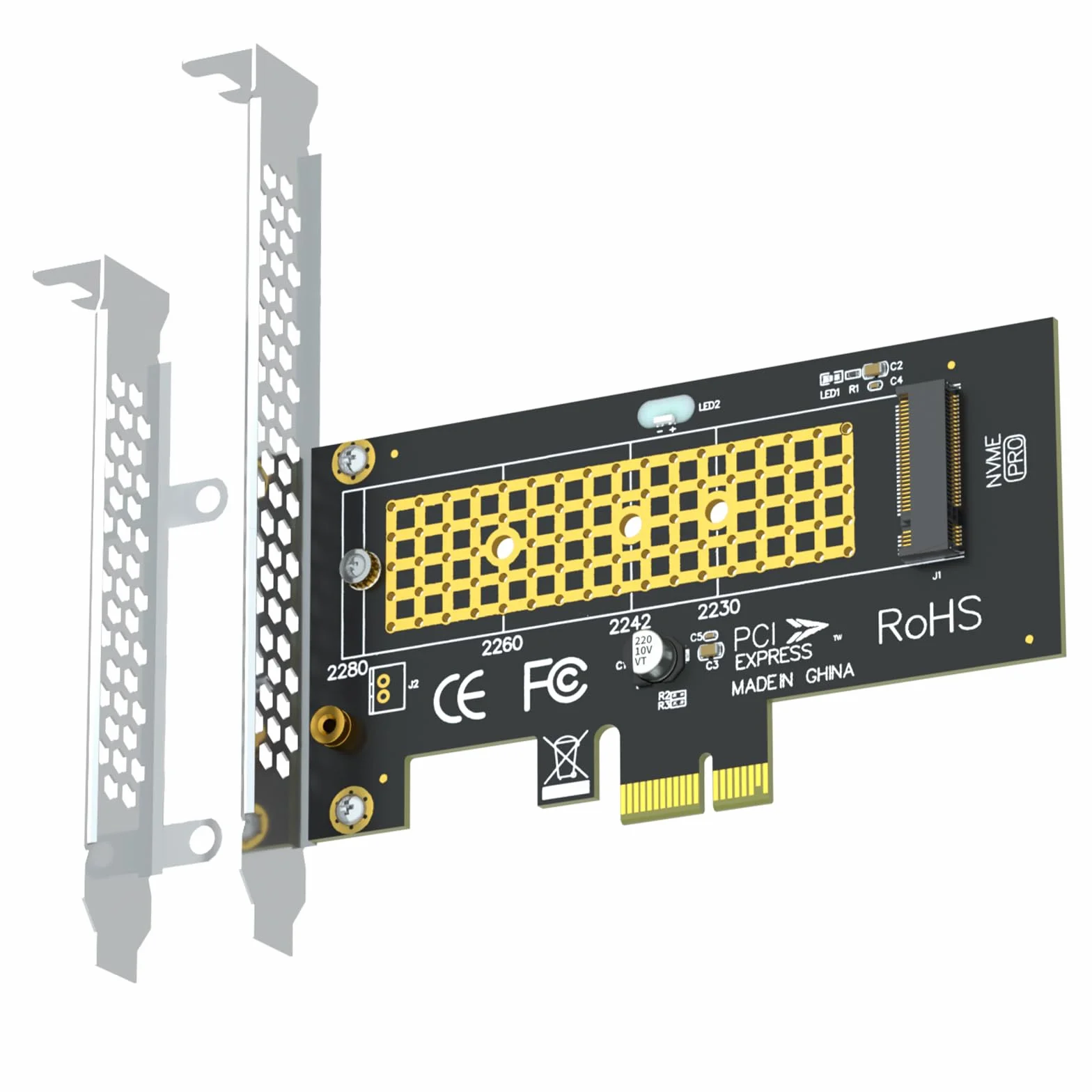 GLOTRENDS PA09-X1 Adapter M.2 NVMe na PCIe X1 dla 2230/2242/2260/2280 M.2 NVMe SSD, instalacja PCIe X1