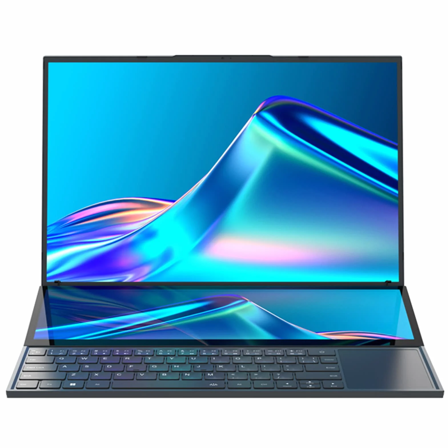 16-calowy Komputer Przenośny, Metalowa Obudowa Podwójny Ekran Podwójne Karty Graficzne Laptop do Gier 100-240 V Z Panelem Dotykowym do Czytania dla Systemu Windows 11 (Wtyczka UE)